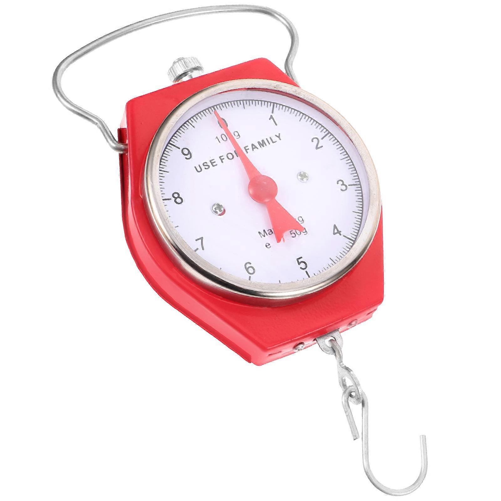 Red Metal Hanging Scale with Hook for Home Use High Precision Fast Response and Stable Performance
