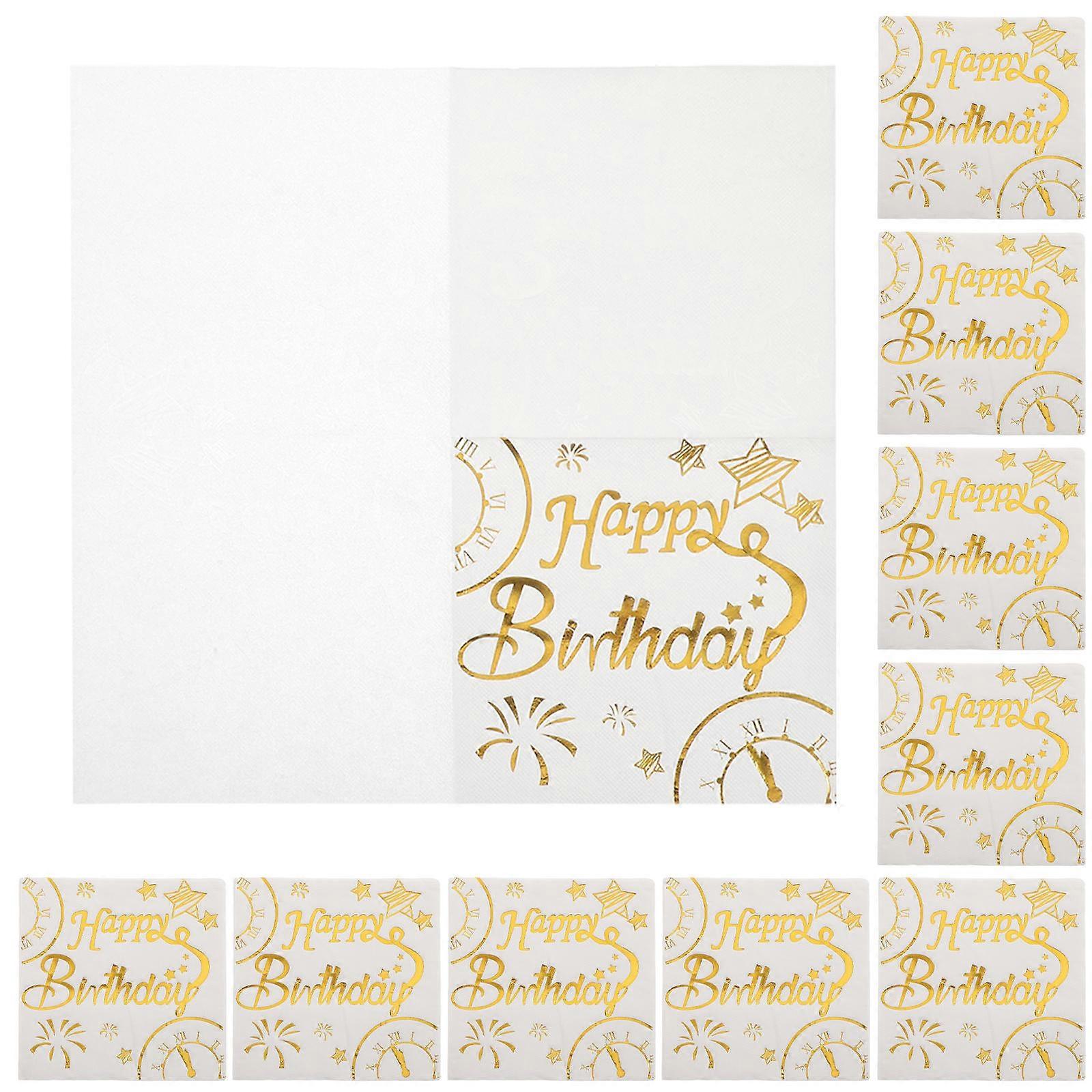 20 Pcs Elegant Gold Foil Disposable Napkins, Soft & Absorbent Party Paper Towels for Birthday Celebrations, Stylish Dinner Napkins for Guests on