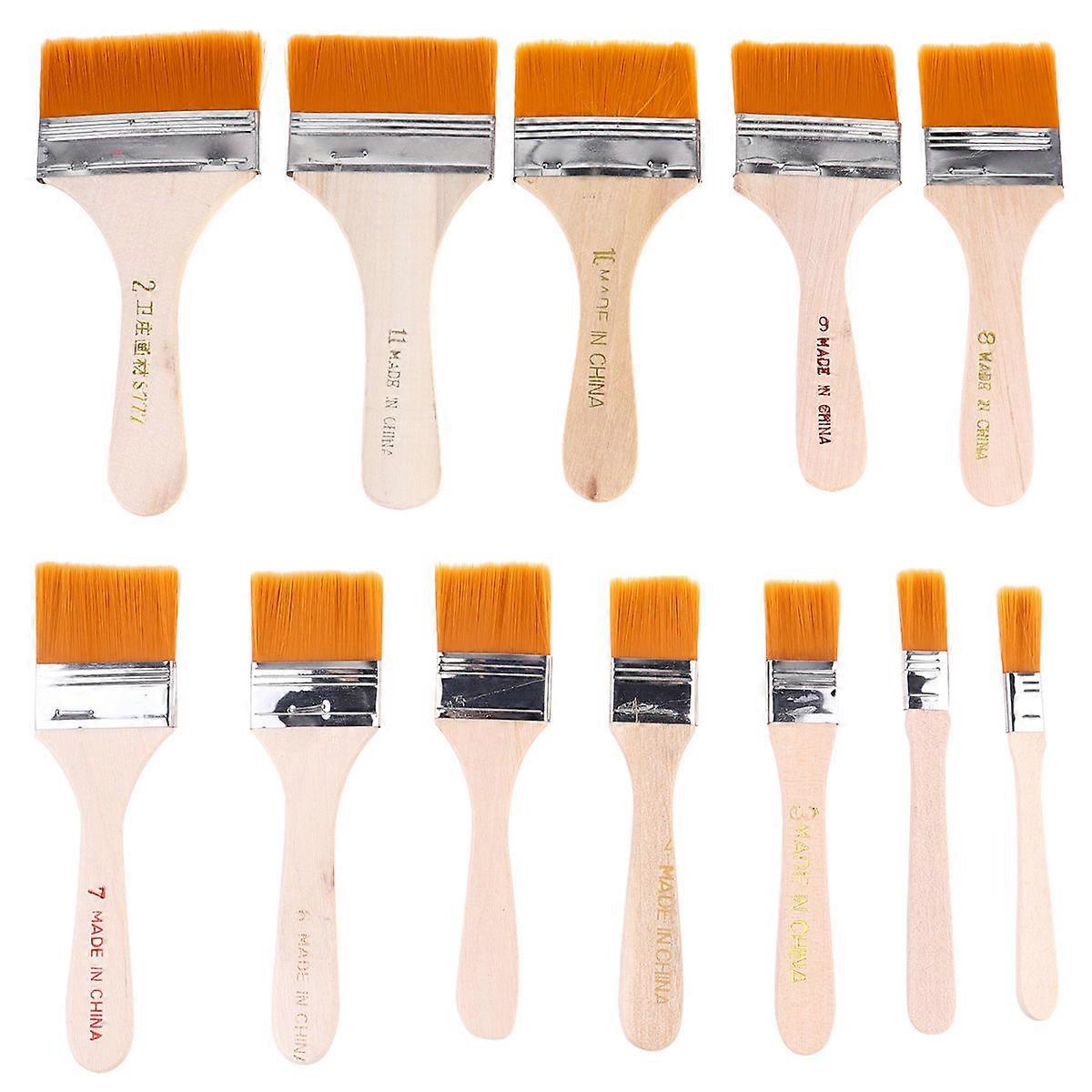 Artist Brushes 1 Set/12Pcs Perfect For Painting Projects With And Durable Wood Style Smooth Handle