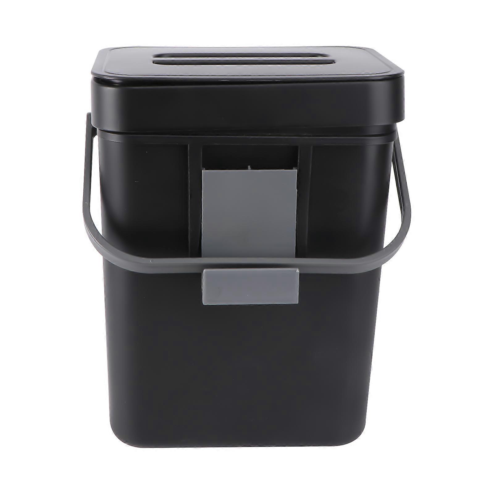 Kitchen WallMounted Trash Can in Black Made of Plastic for Home or Office Use 1pc