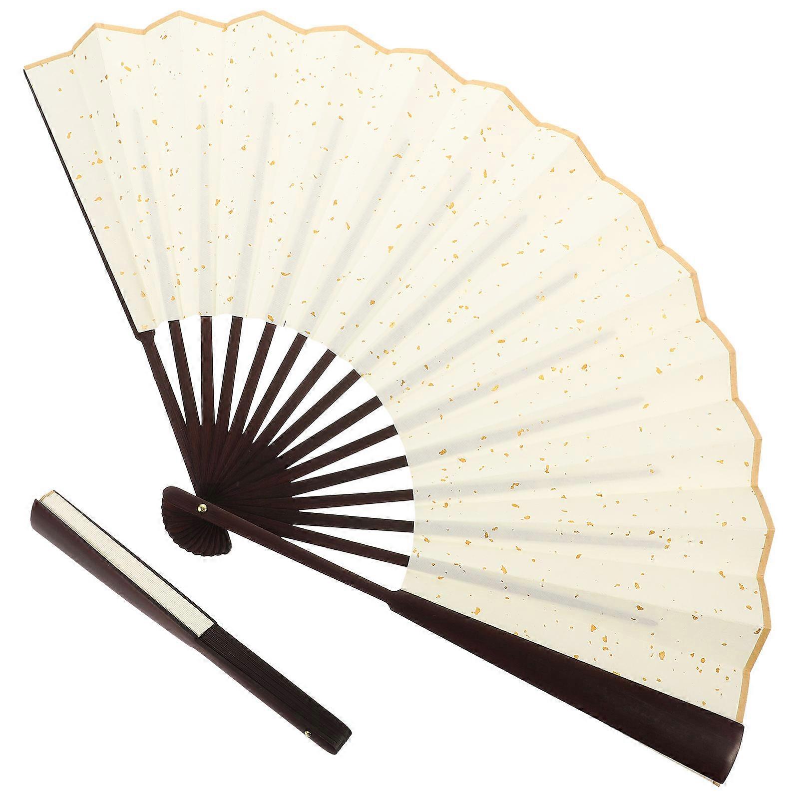 Handheld Chinese Folding Fan for Kids DIY Painting and Photo Props Dark Red 3X3X33CM Foldable 1 Set