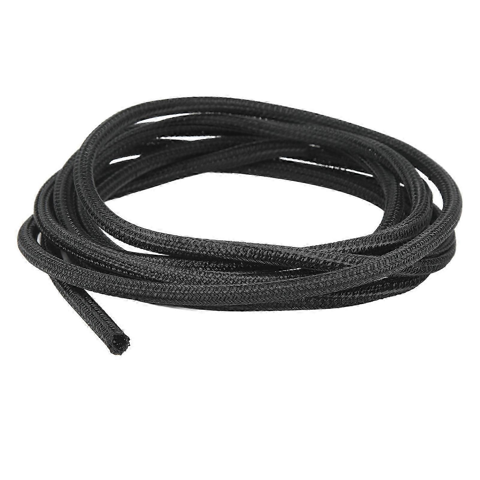 5mm/0.2in Black Cord Protector Self Wrapping Wire Loom High Temperature Resistant Cable Sl