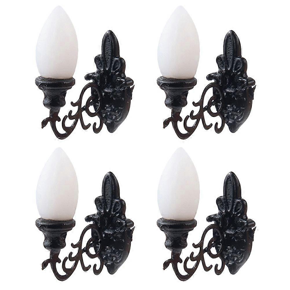 4pcs Miniature Doll House Wall Lamp Model Miniature Lamp Model Diy Sand Table Material