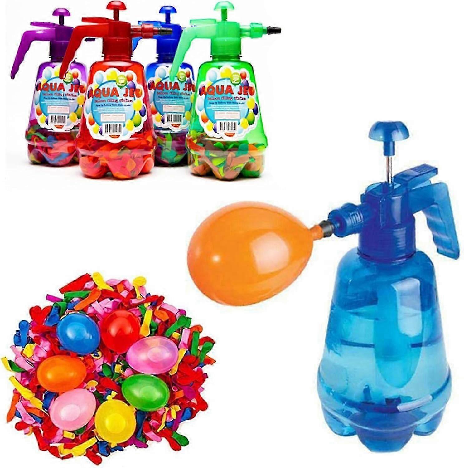 Pompe à Ballons à Eau - Avec 500 Ballons - Remplissage Rapide Air/Eau - Pour Jardin, Fêtes, Jeux D'Été - Enfants/Adultes