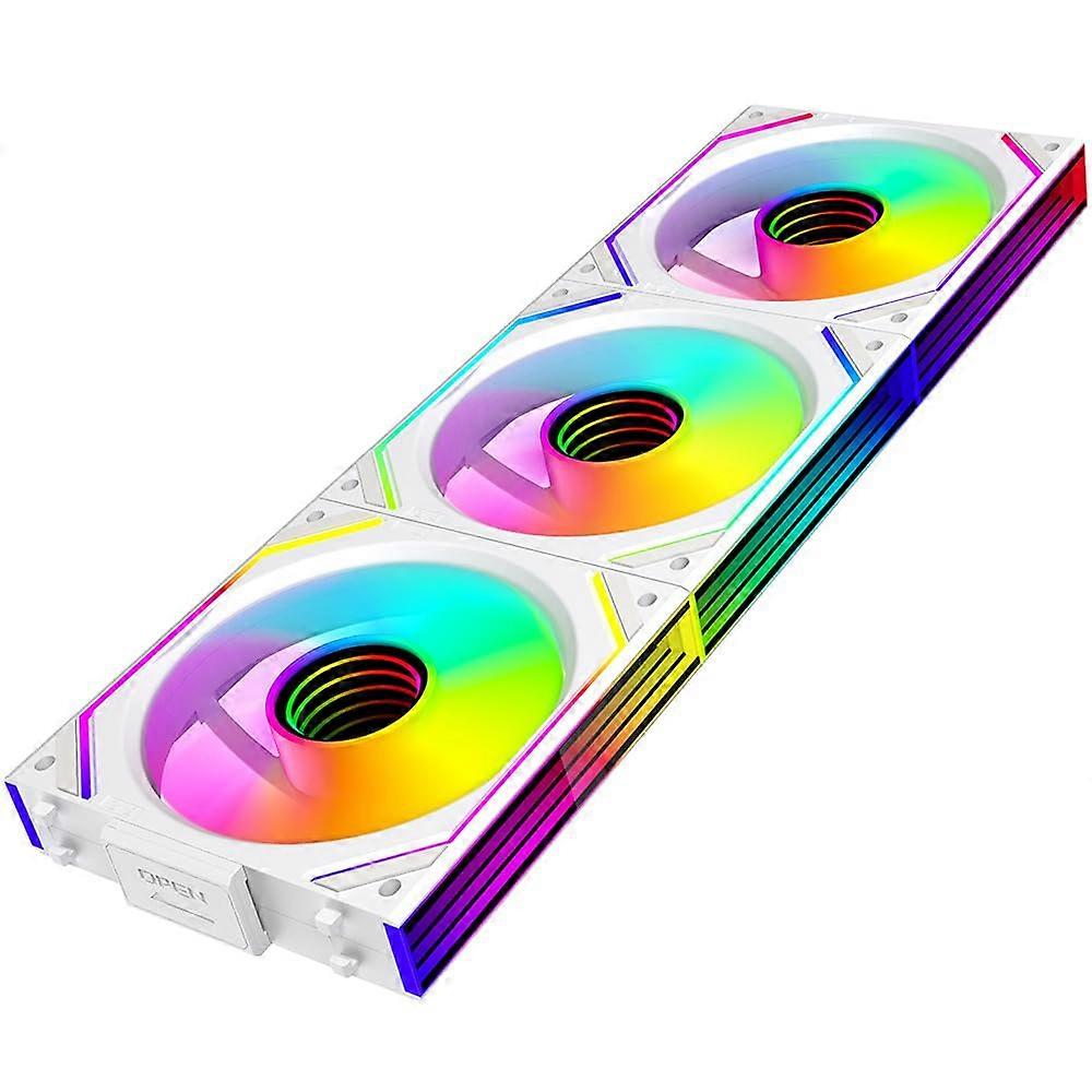 InterstellarV2 Infinity Mirror ARGB PWM PC Fans 120mm White, Rgb Fan 120mm, Triple Pack