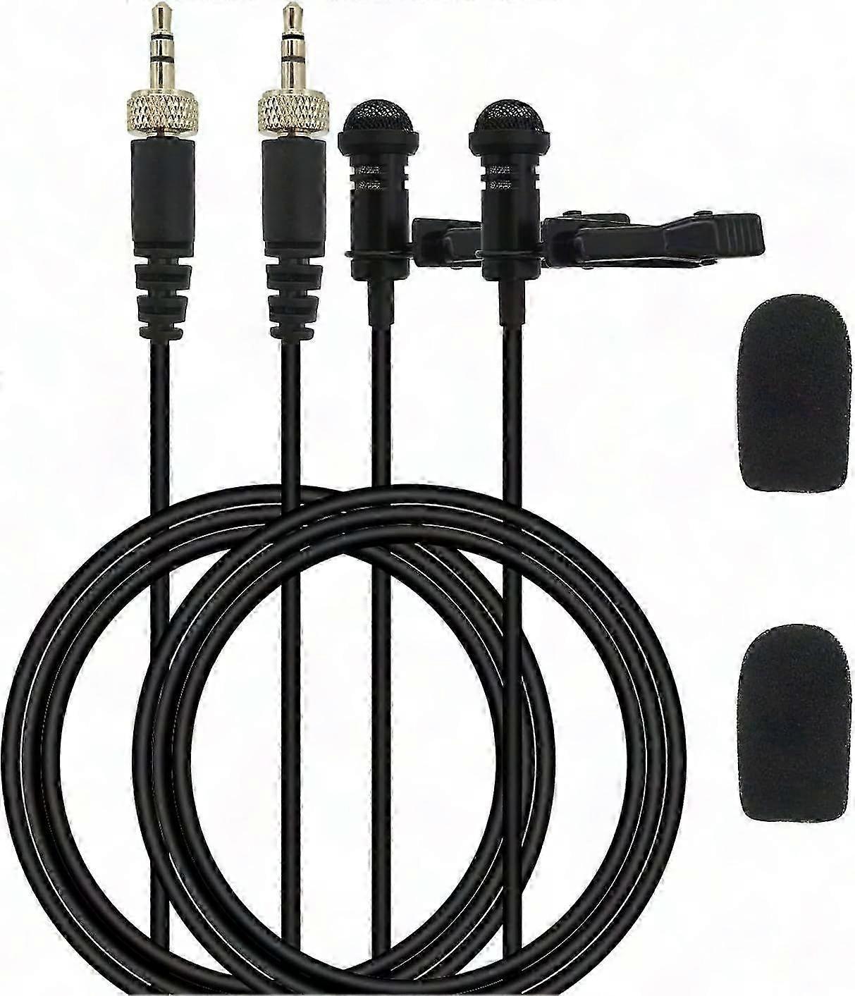 2-Pack Lavalier Mic Replacement for DJI, Rode, Sennheiser Wireless Transmitters