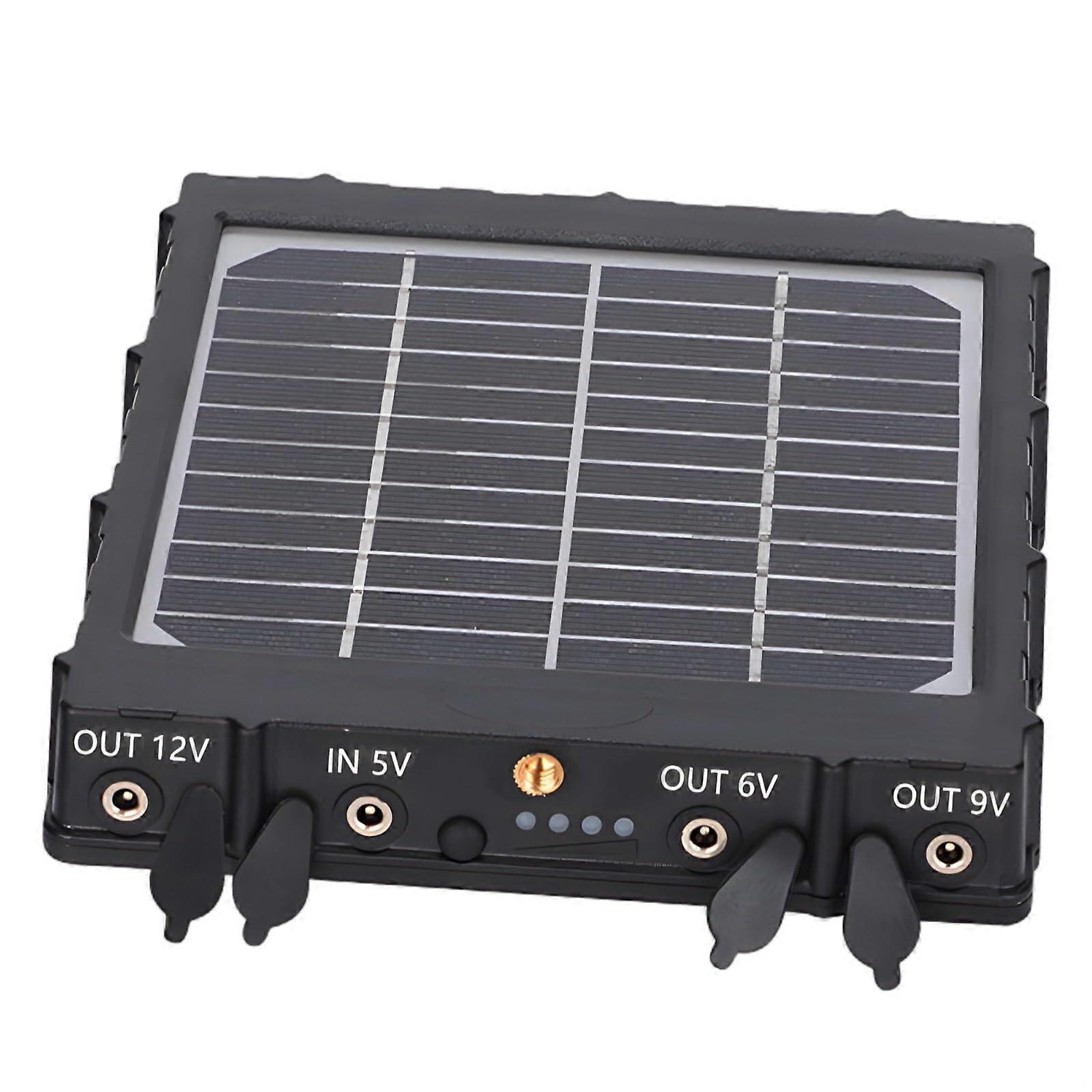 Solar Trail Camera Panel, 8000Mah Battery, 12V 9V 6V Output, Abs Material, Fast Charging for Outdoor Devices