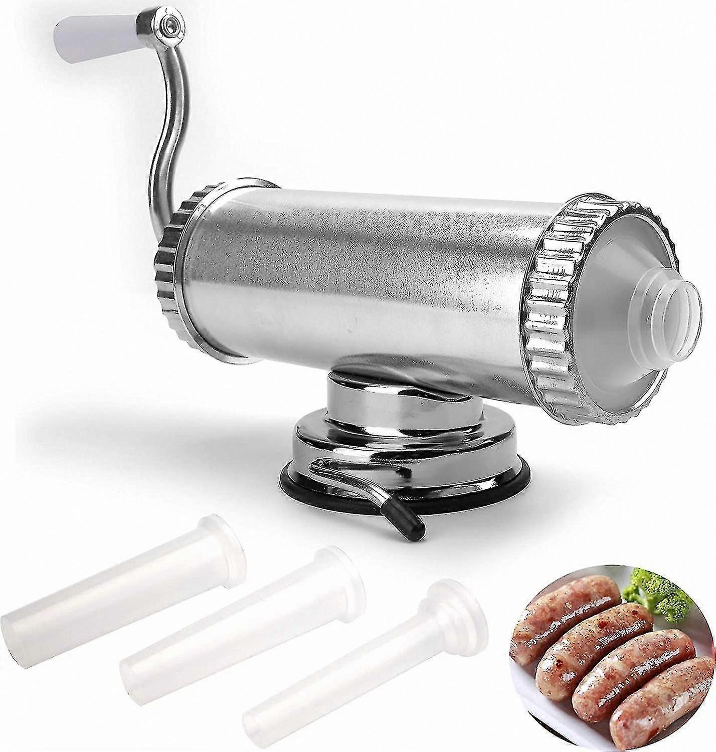 Stainless Steel Horizontal Sausage Stuffer for Kitchen Use, Durable Meat Processing Tool