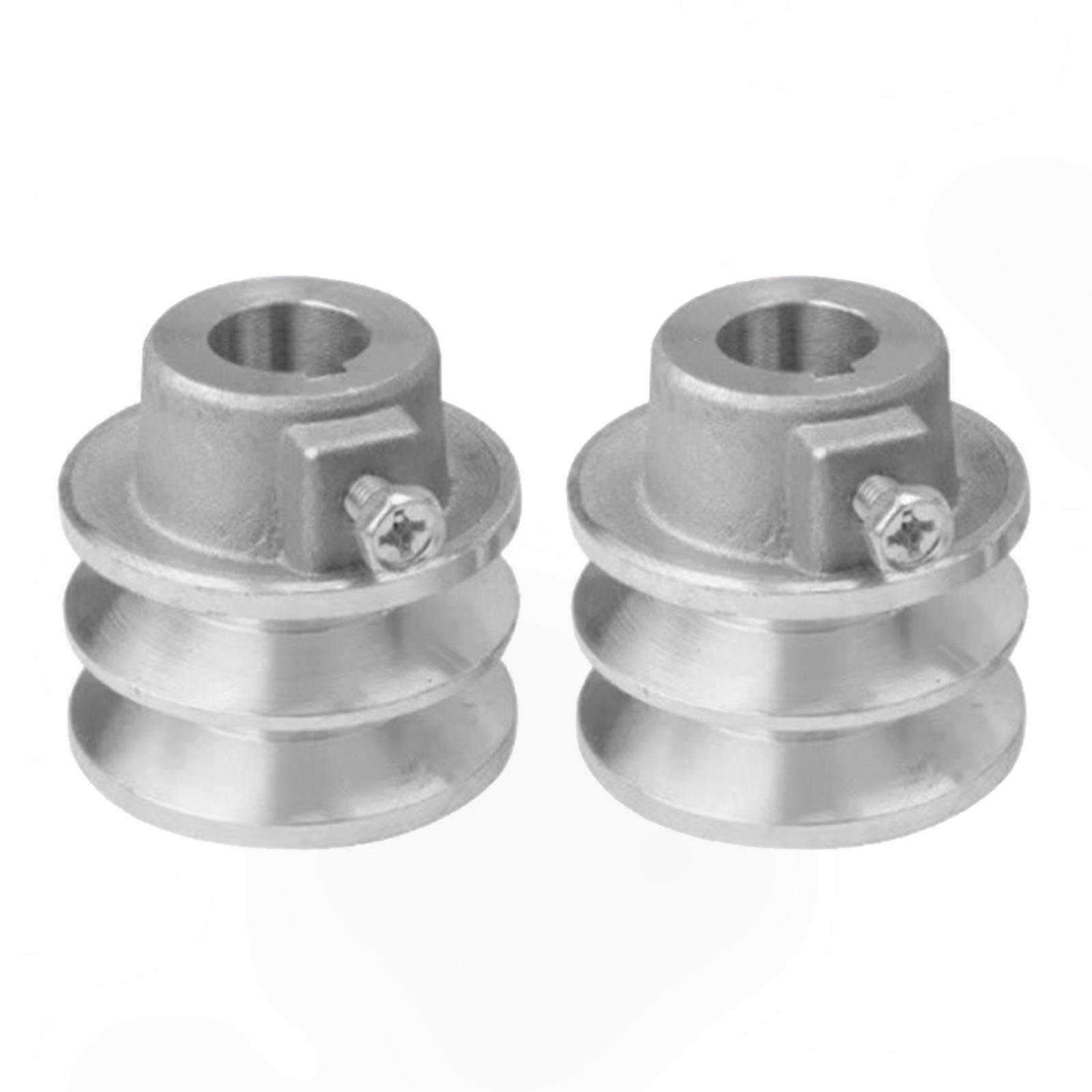 Double Groove Belt Pulley 19/20mm Bore 54mm/56mm OD for Small Engines Stable Performance Pack of 2