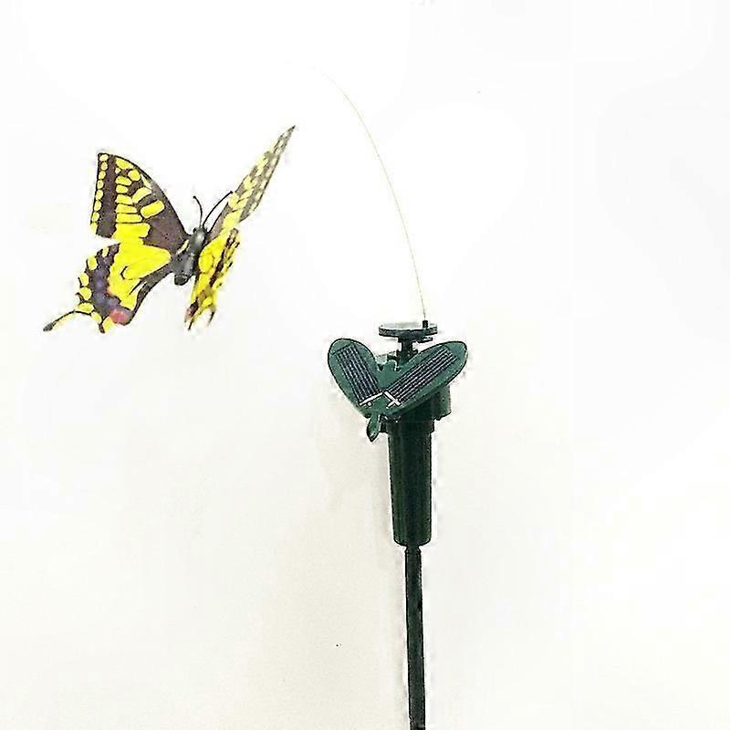 Fluttering Solar Garden Decor with Dancing Butterflies and Flying Hummingbird for Yard and Lawn Enhancement