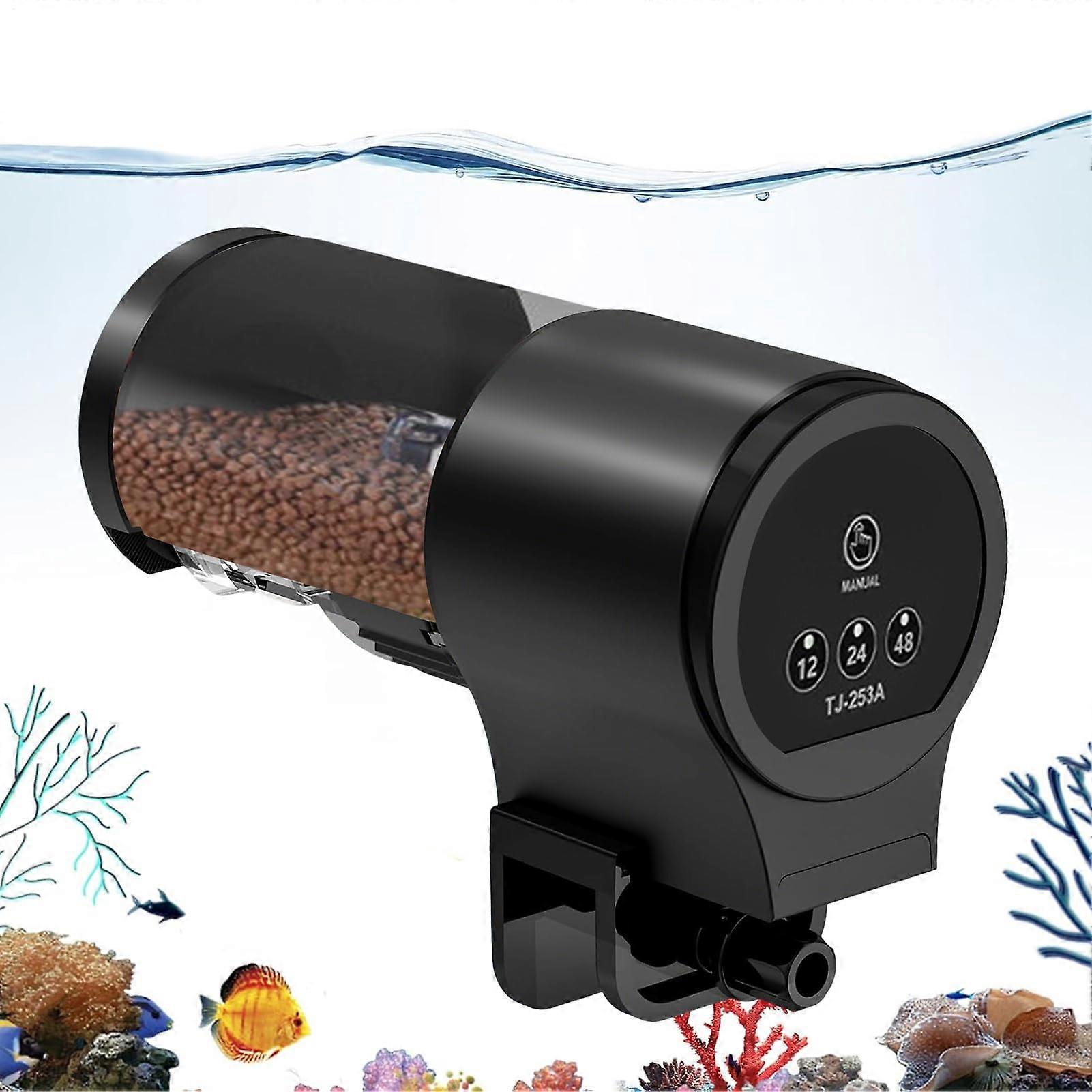 Automatic Fish Feeder For Aquariums, 100ml, 12/24/48 Hour Timer, Floating Pellets Or Flakes, Compatible With Most Tanks