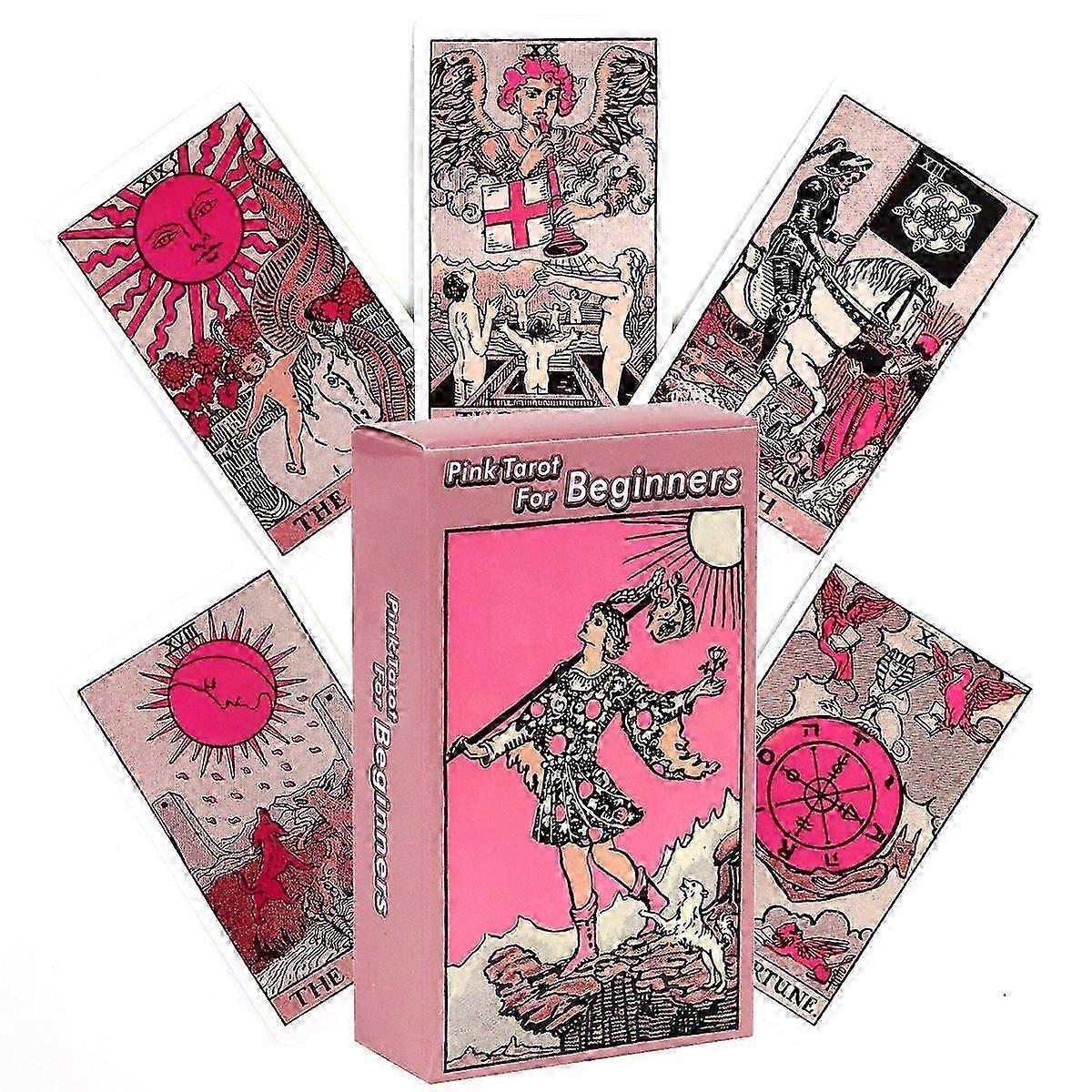 Pink Tarot Cards Deck Beginner Friendly Guidebook Divination
