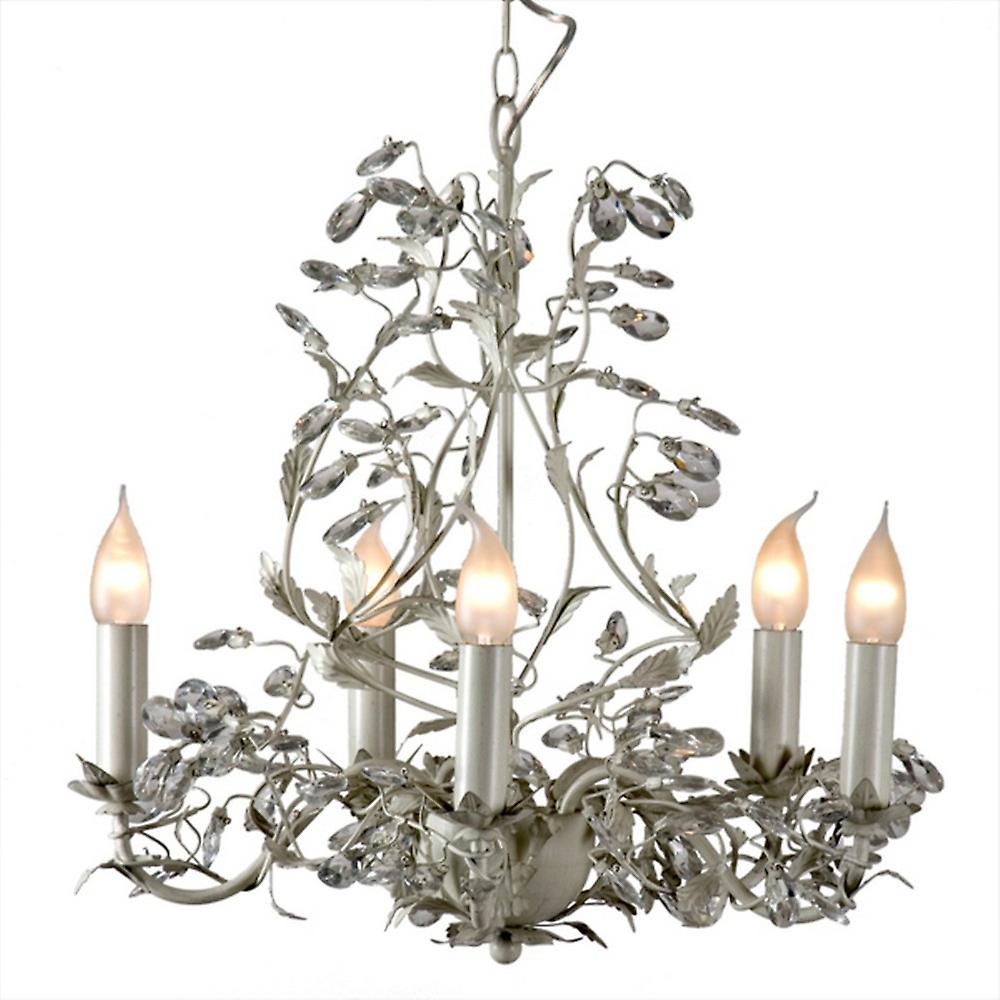 Michelan 5 Light Multi Arm Chandeliers Beige Gray