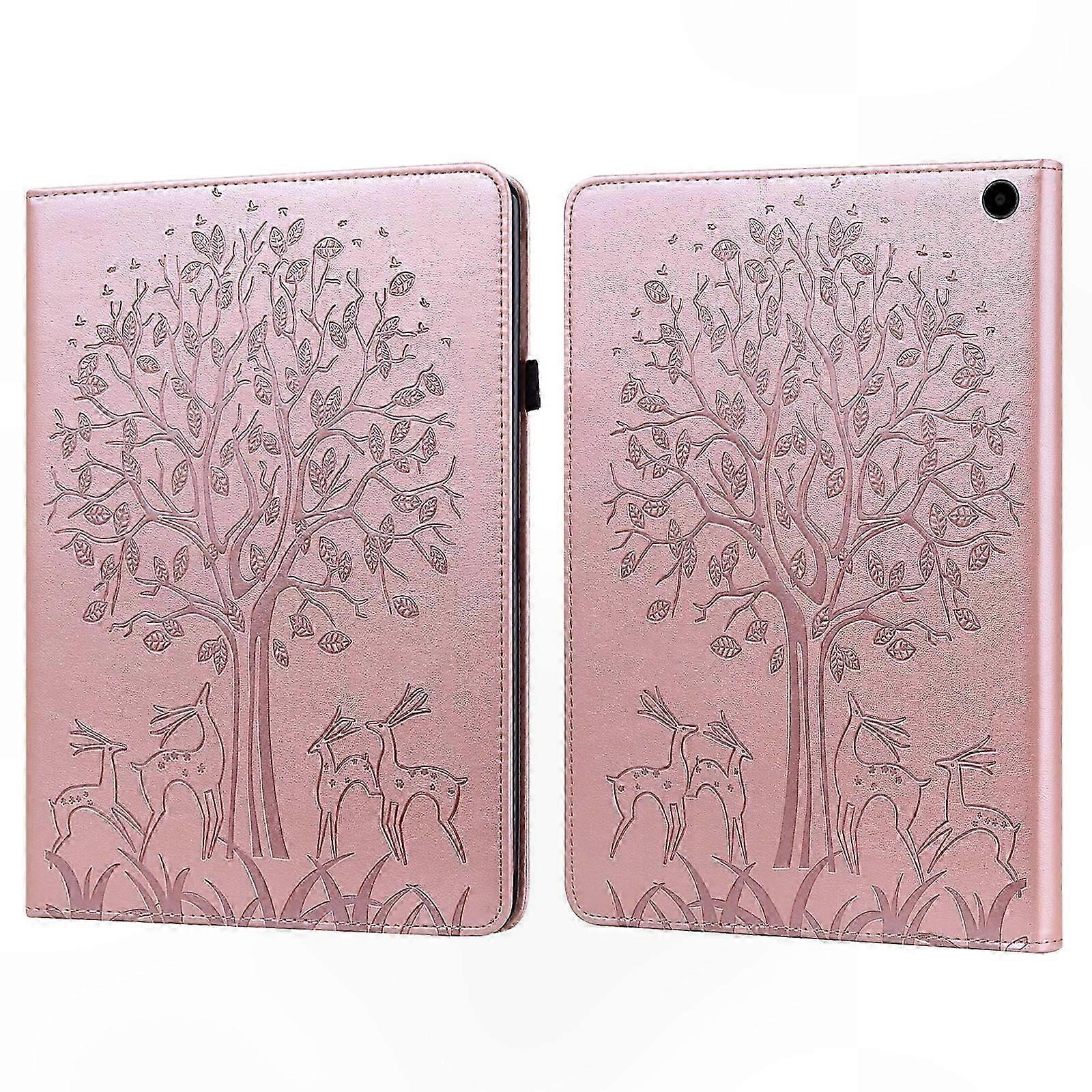 Tree & Deer Emed Leather Case for 11-inch Tablets
