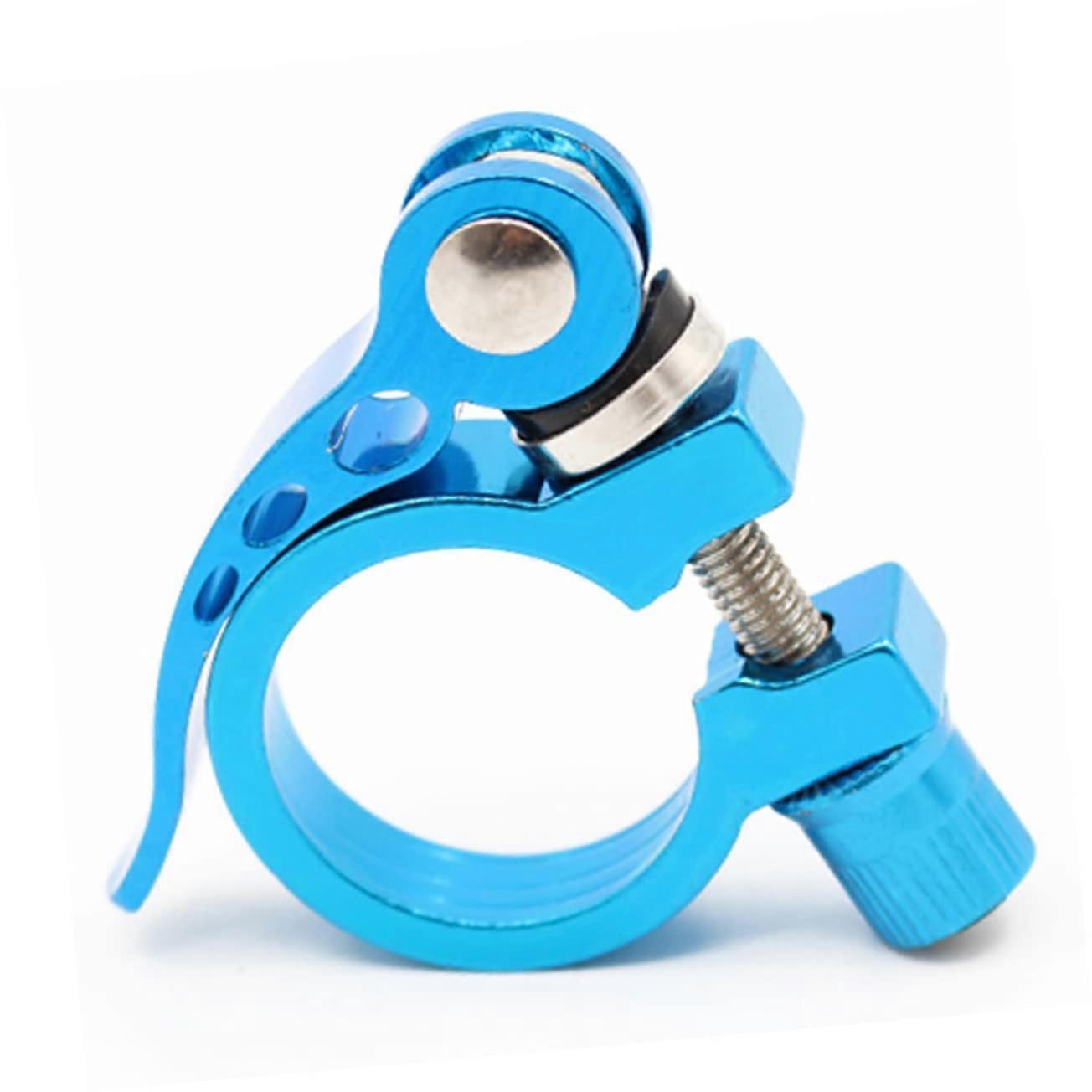 Aluminum Alloy Quick Release Bike Seatpost Clamp Road and Fixed Gear Compatible Blue Fastener Installation Accessory