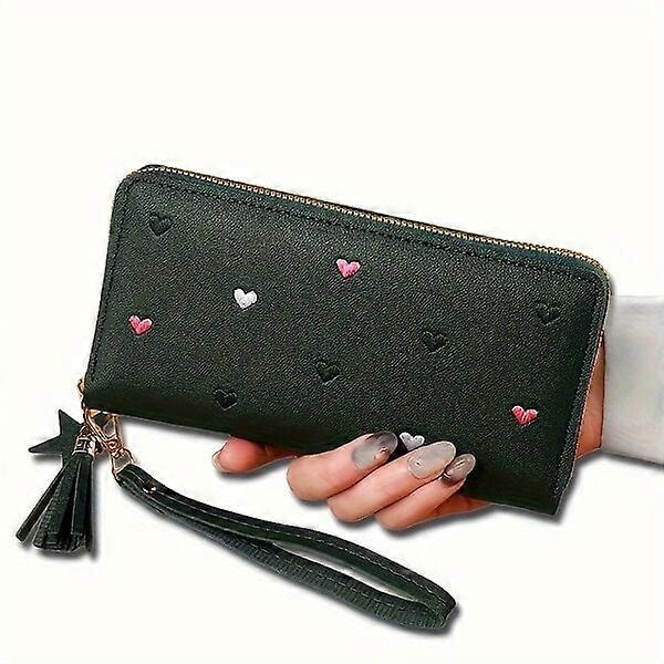 Ladies' faux leather document holder with multi-layer structure and star pendant design