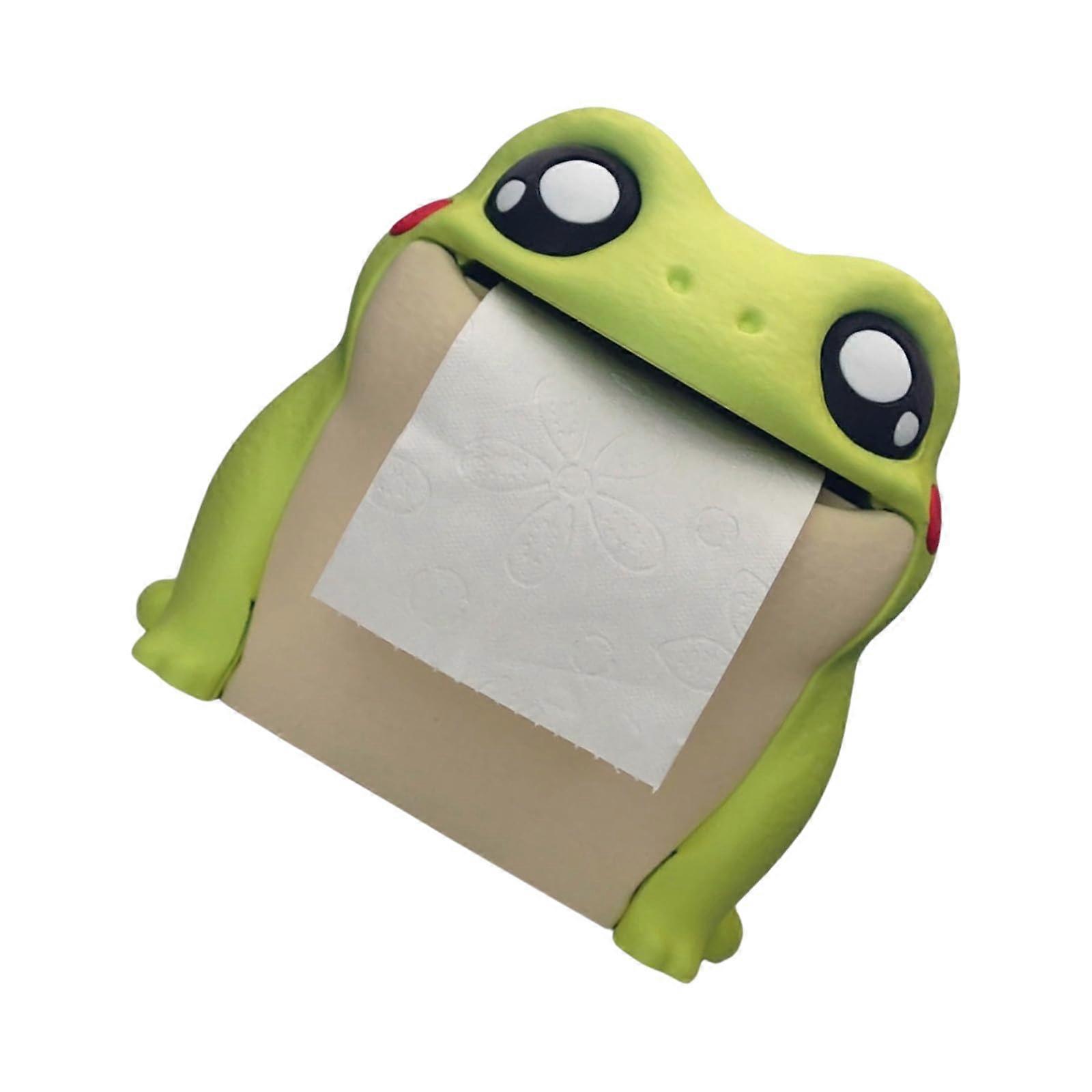 Frogs Face Tissue Box, Animal Shape Tissue Dispenser, Spacious Interior, Quick Access Opening, Home Decor Accent
