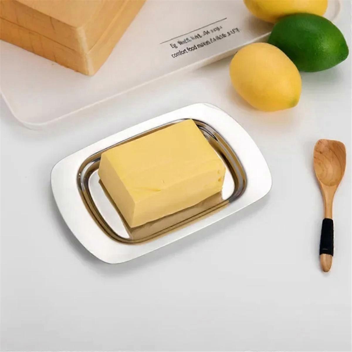 Butter Dish, Stainless Steel Butter Dish with Lid - Solid Cheese/Butter Container - Butter Cheese S