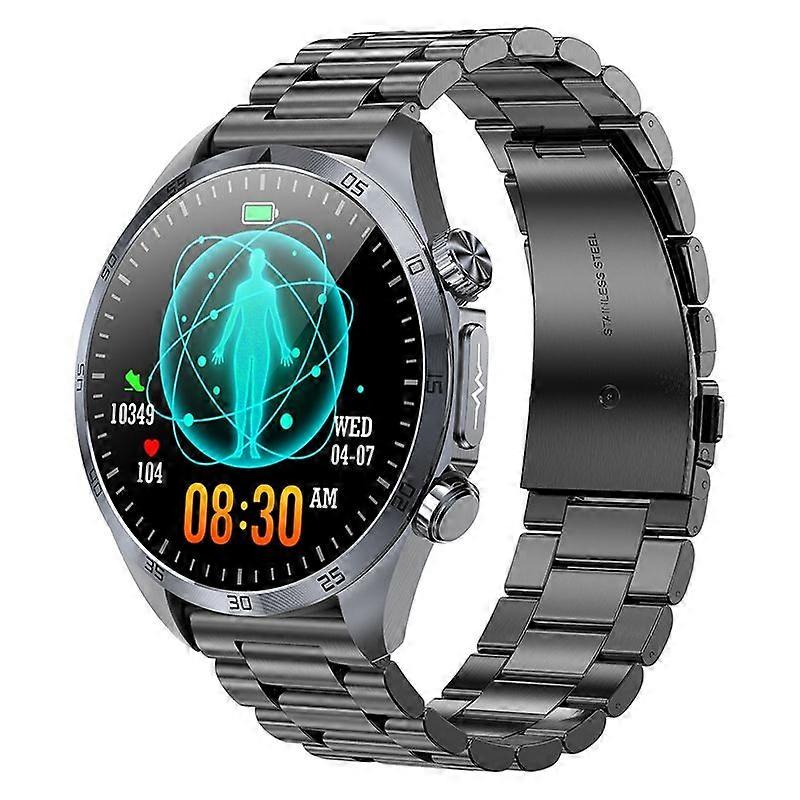Smartwatch with Bluetooth Calling, AMOLED Screen, Sleep and Pulse Monitoring, ECG, Blood Oxygen, Temperature, and Health Tracking(Black)