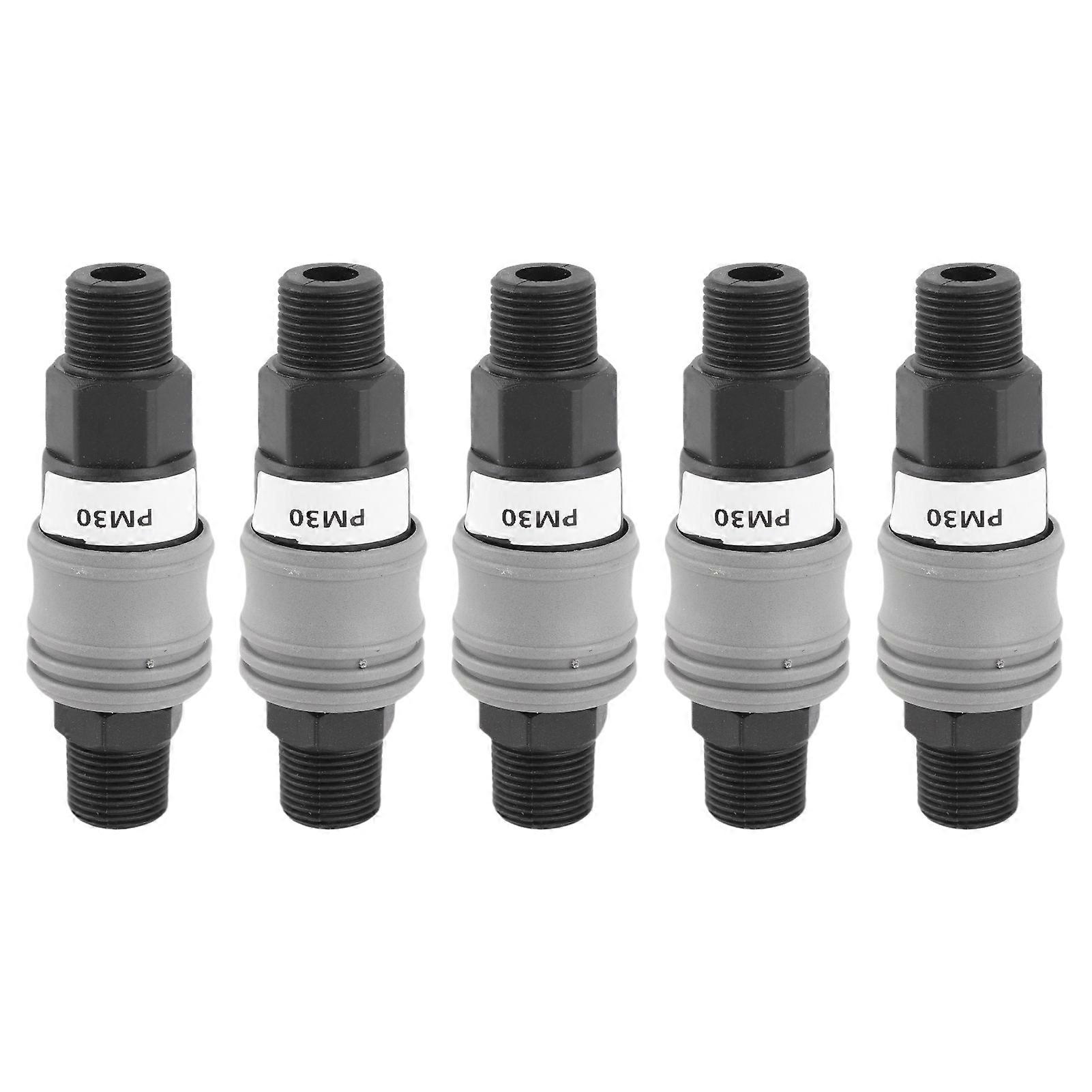 5Set Self Locking Quick Connect Hose Fitting SM+PM-30 16mm PVC
