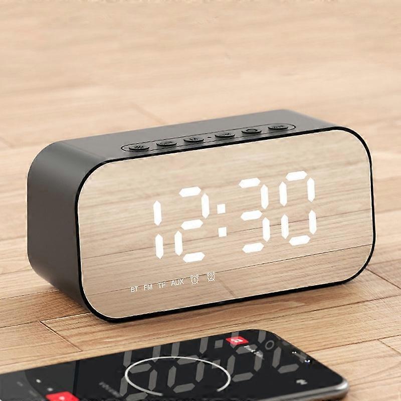 Multi-function Mirror Clock Speaker, Spsc: 1200mAh (Black） 1200mAh (Black）