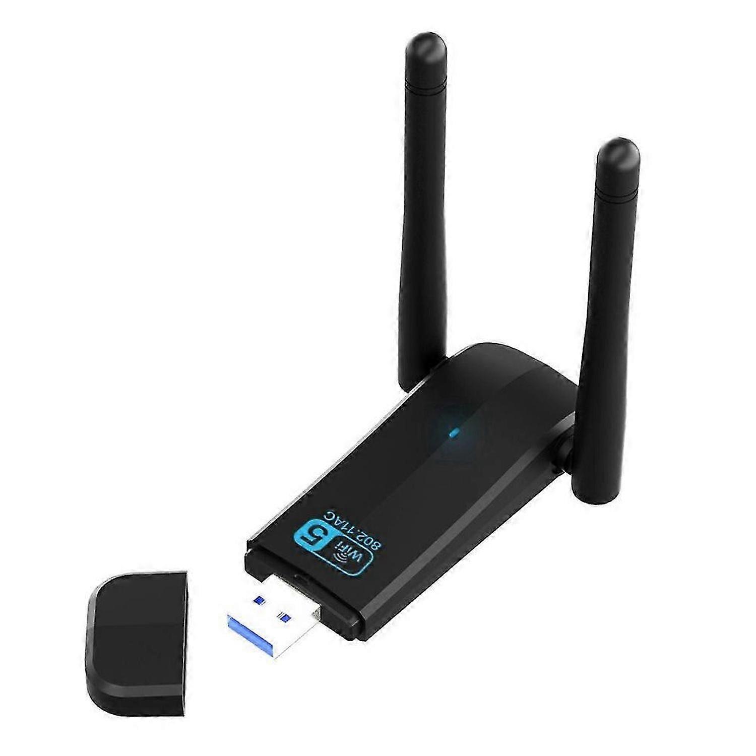 Wireless USB 3.0 WiFi Adapter for Desktop PC, AC 1300Mbps USB WiFi Dual-Band Network Adapter for Win 11/10/8/7/XP
