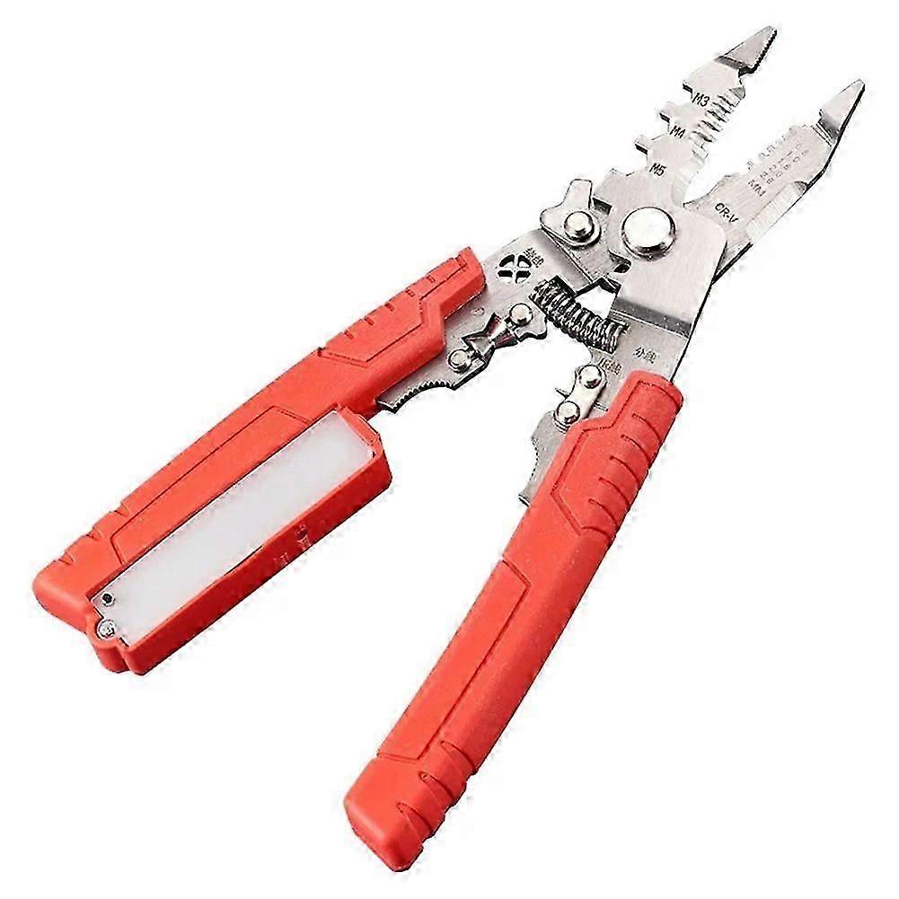 Multifunctional Wire Stripper with Electrical Test Pen Cable Cutter Crimper Tool, Electrical Foldin