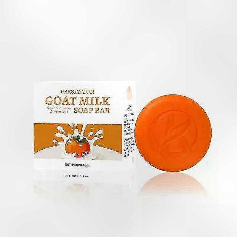 Goat Milk Soap with Persimmon Extract - 100g Bar for Odor Control - Unisex Body Cleanser