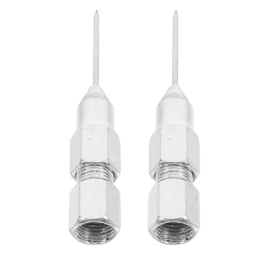 Grease Needle Nozzle Needle Grease Kit for Maintenance Silver Metal Lubrication 2Pcs