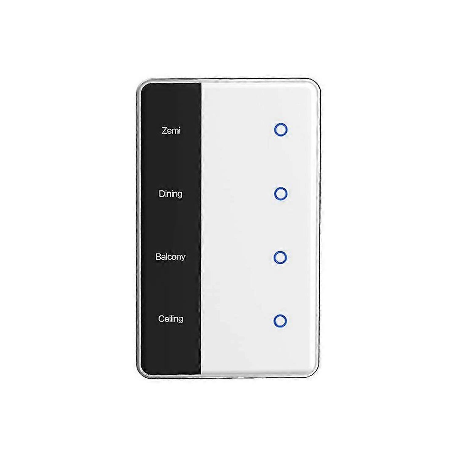 TUYA Zigbee DIY Name Switch 4 Gang Smart Touchscreen Switch