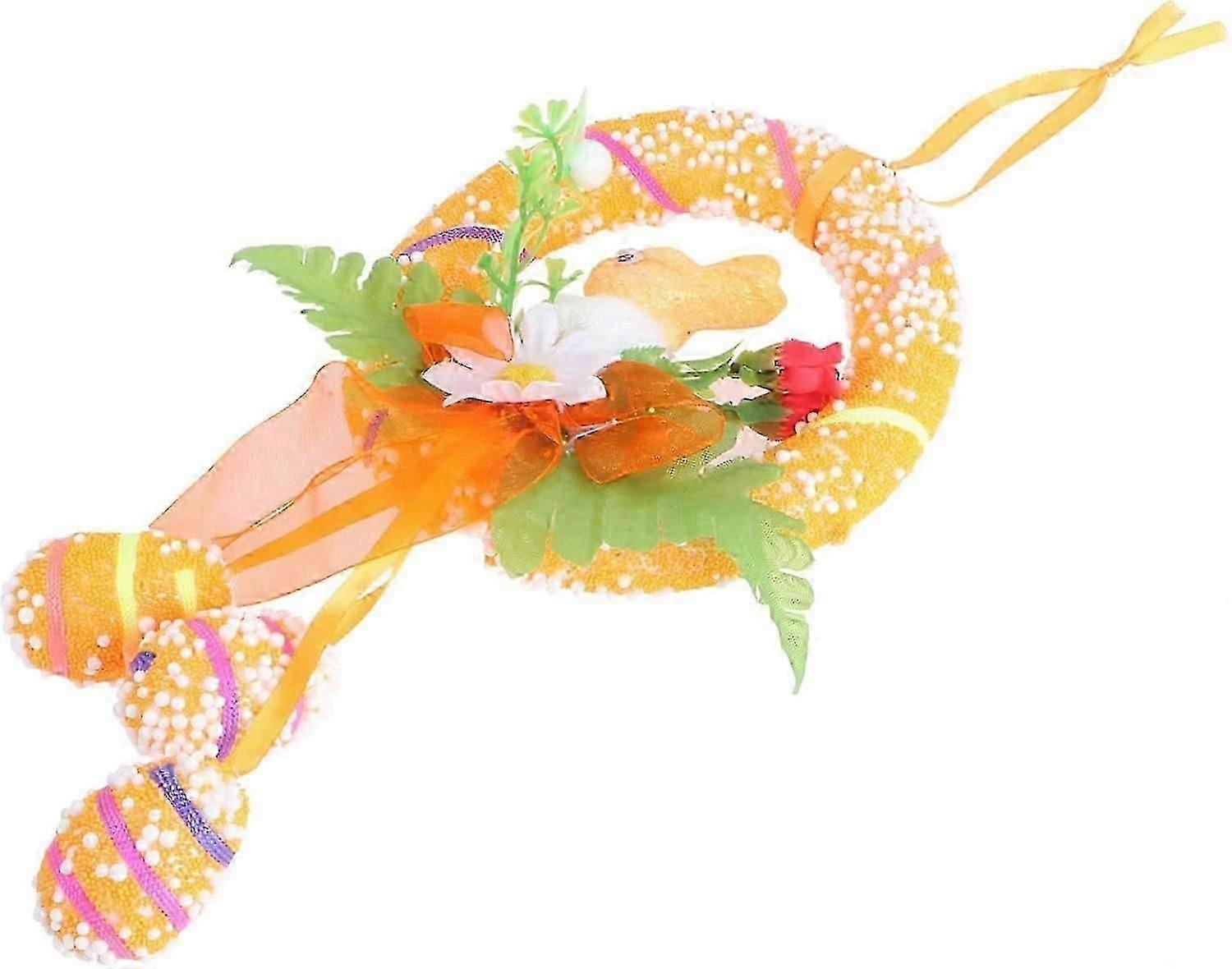 Easter Foam Wreath & Rose Garland, Hanging Sign for Easter Decorations