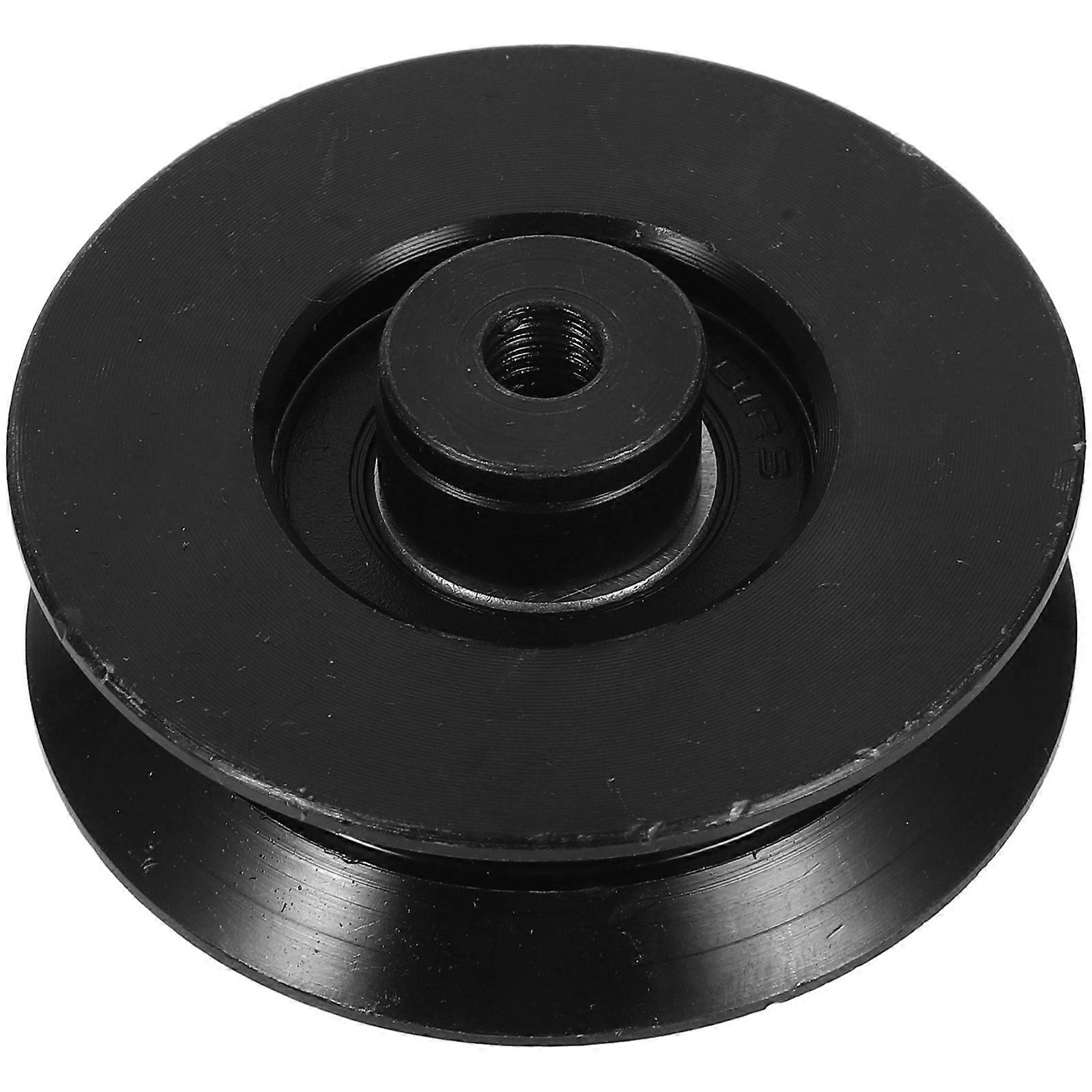 V-Groove Pulley Guide Pulley Rolling Bearing for Machine Tool and Cnc Equipment Steel Nylon Black Durable 1Pack