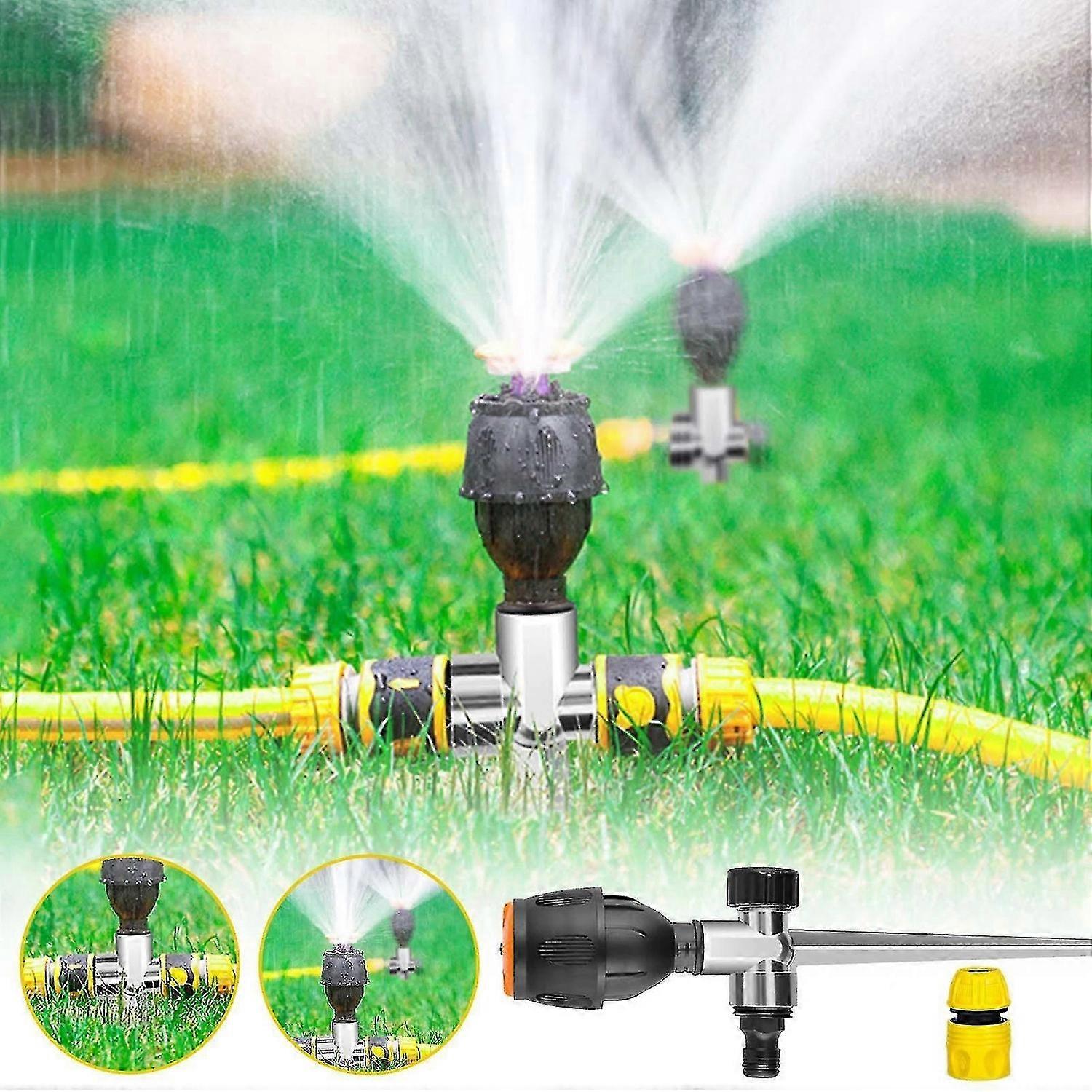 Alloy Garden Sprinklers Ground Insert 4 Points Medium Distance Sprinkler 360 Degree Automatic Rotating Sprinkler