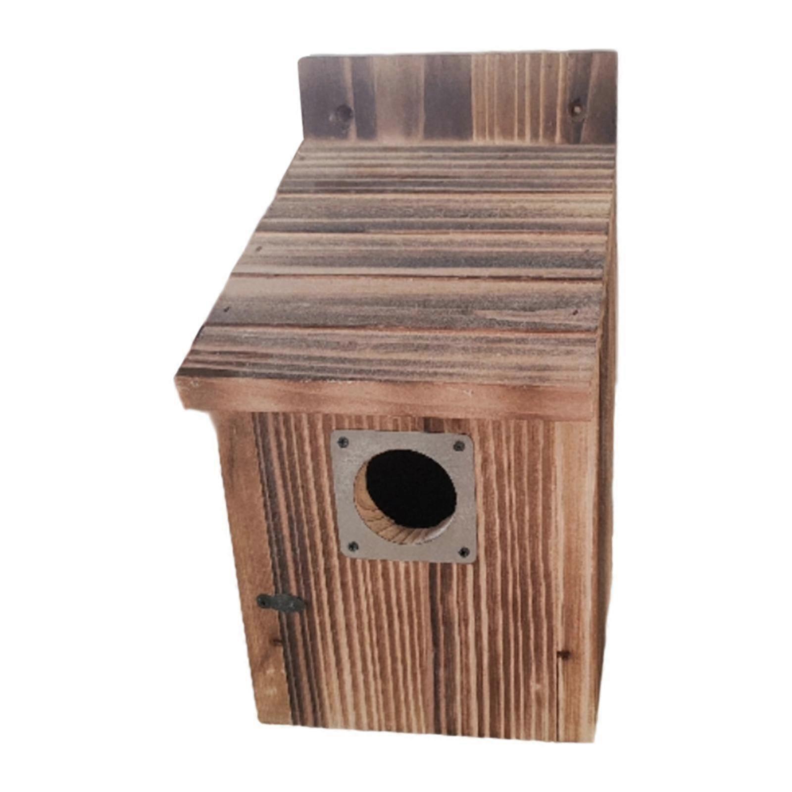 Wood Bird House with Metal Predator Guard Nesting Box for Yard Tree Backyard