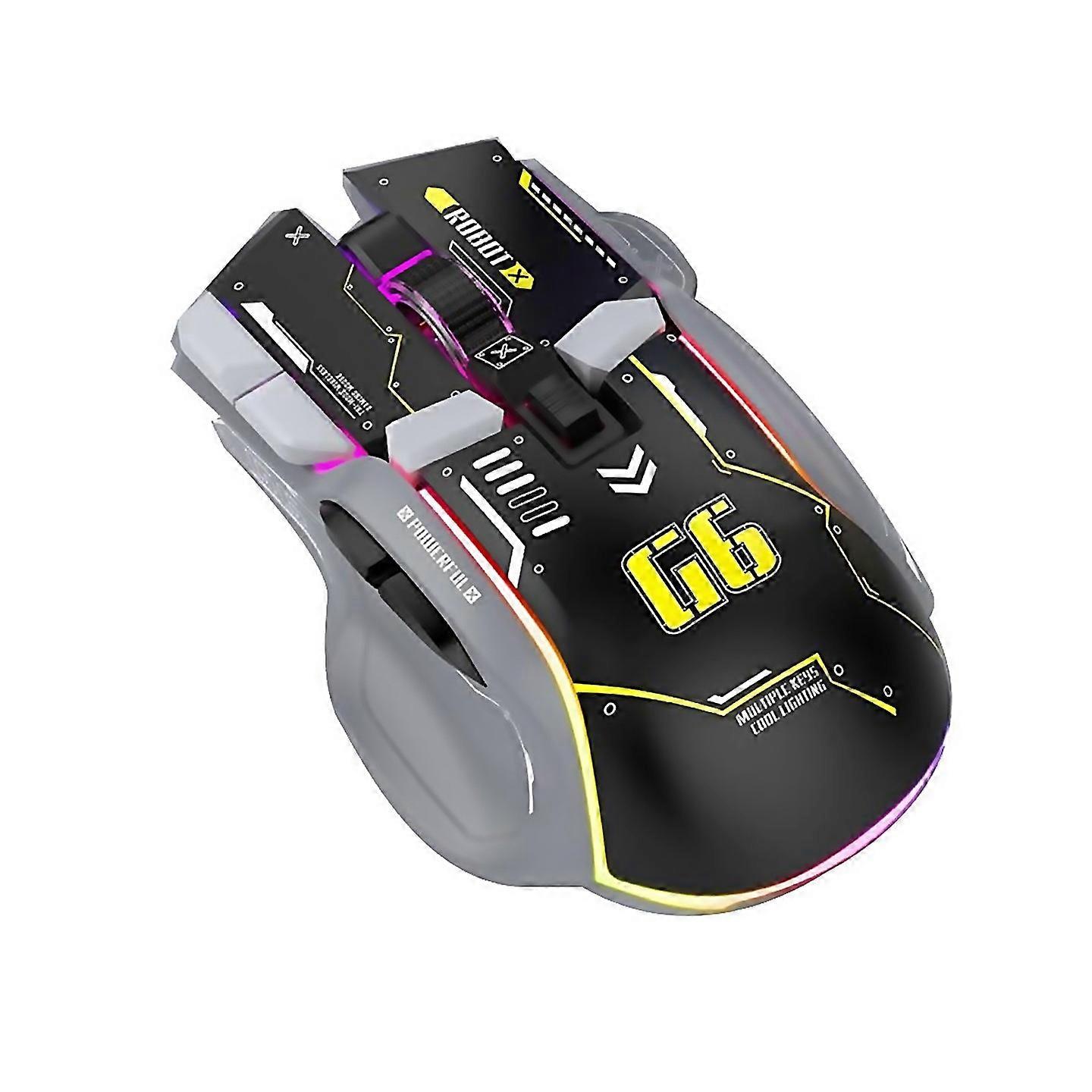 For G6 Wireless Gaming Mouse 3 Modes 4000 Dpi 11 Rgb Backlit Silentblack
