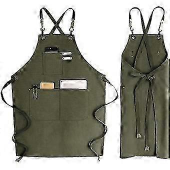 Adjustable Jean Aprons With Pocket & Cross-back Straps For Salon