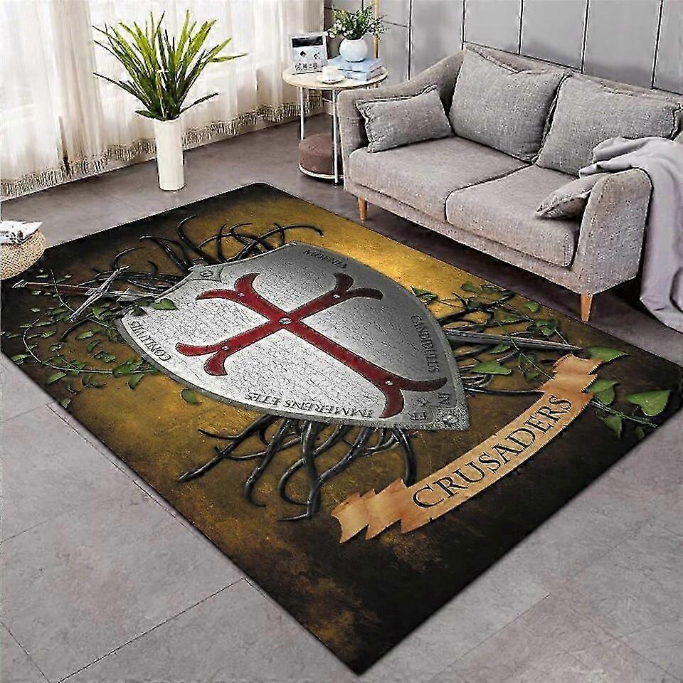 Knights Templar cavalier Halı Yumuşak Flanel 3D Baskı Halı Salon Matı Alan Halı Anti-kayma Büyük Halı Halı Oturma Odası Dekor 007