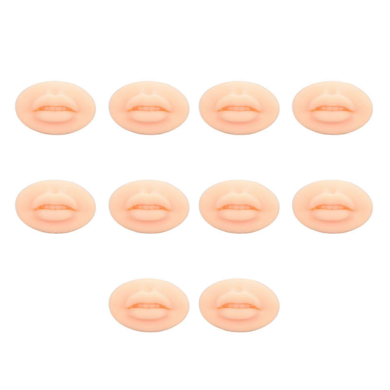 10PCS Practice Lips Open Mouth Silicone 3D Fake Lips for Teaching Training