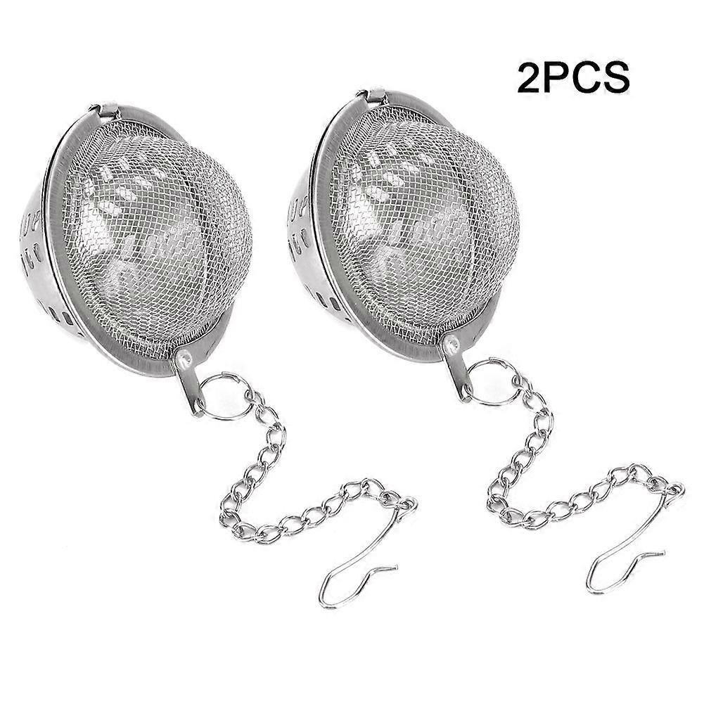 2pcs Stainless Steel Strainer Reusable Tea Ball Infuser Strainers Kitchen Accessory