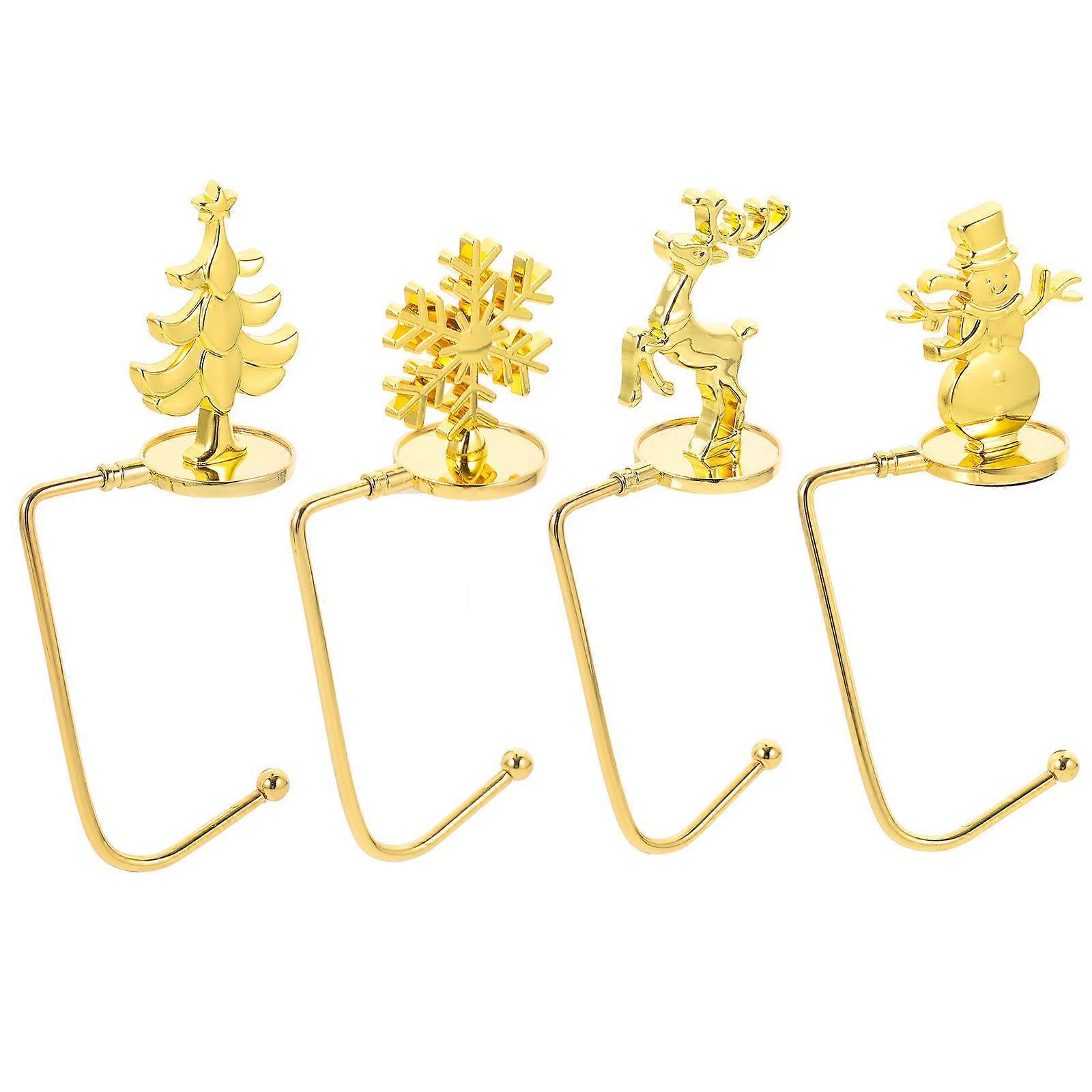 Christmas Stocking Hangers Metal Hooks for Holiday Use 20Pcs Gold