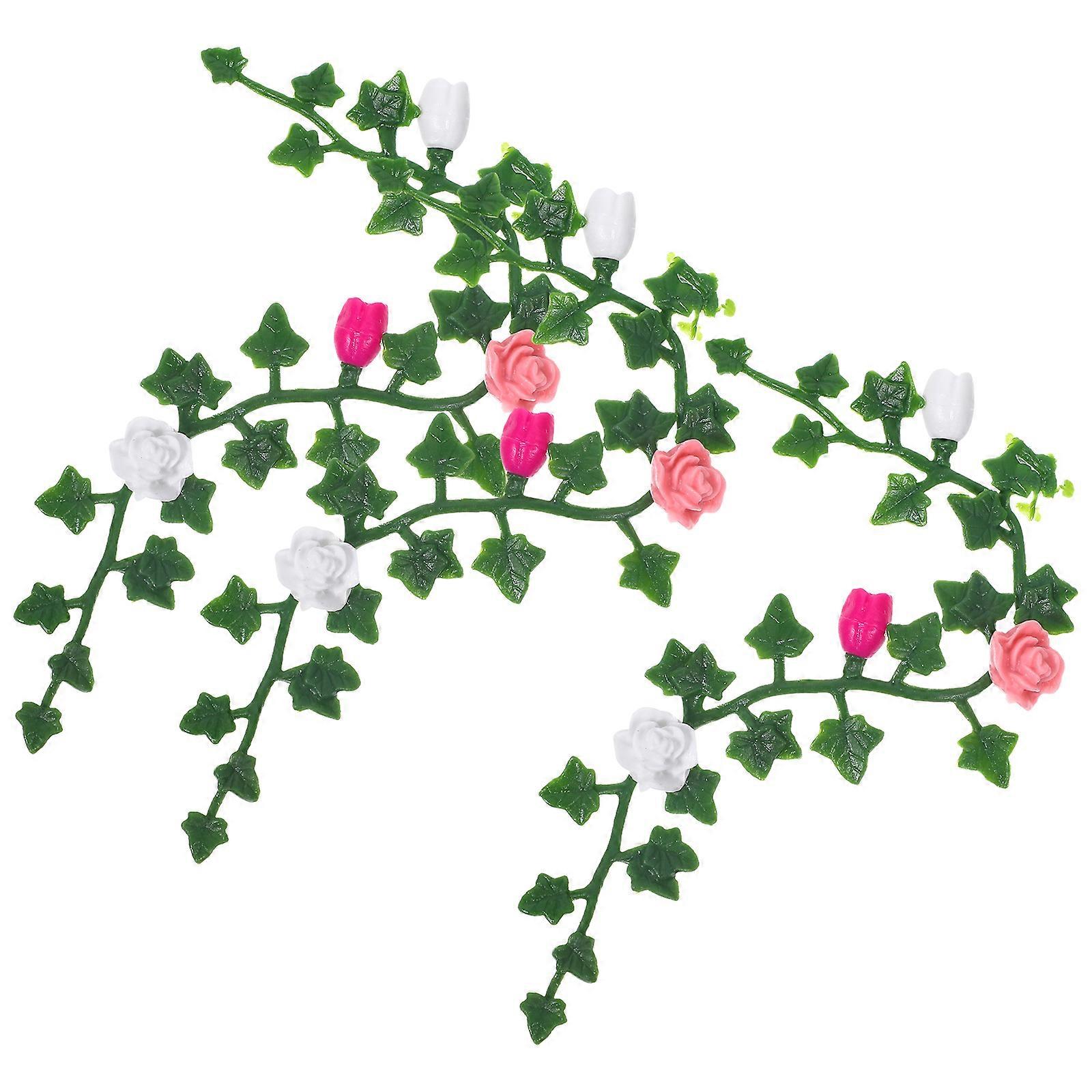 Mini Dollhouse Flower Vine for Decoration with 15Pcs Artificial Vines