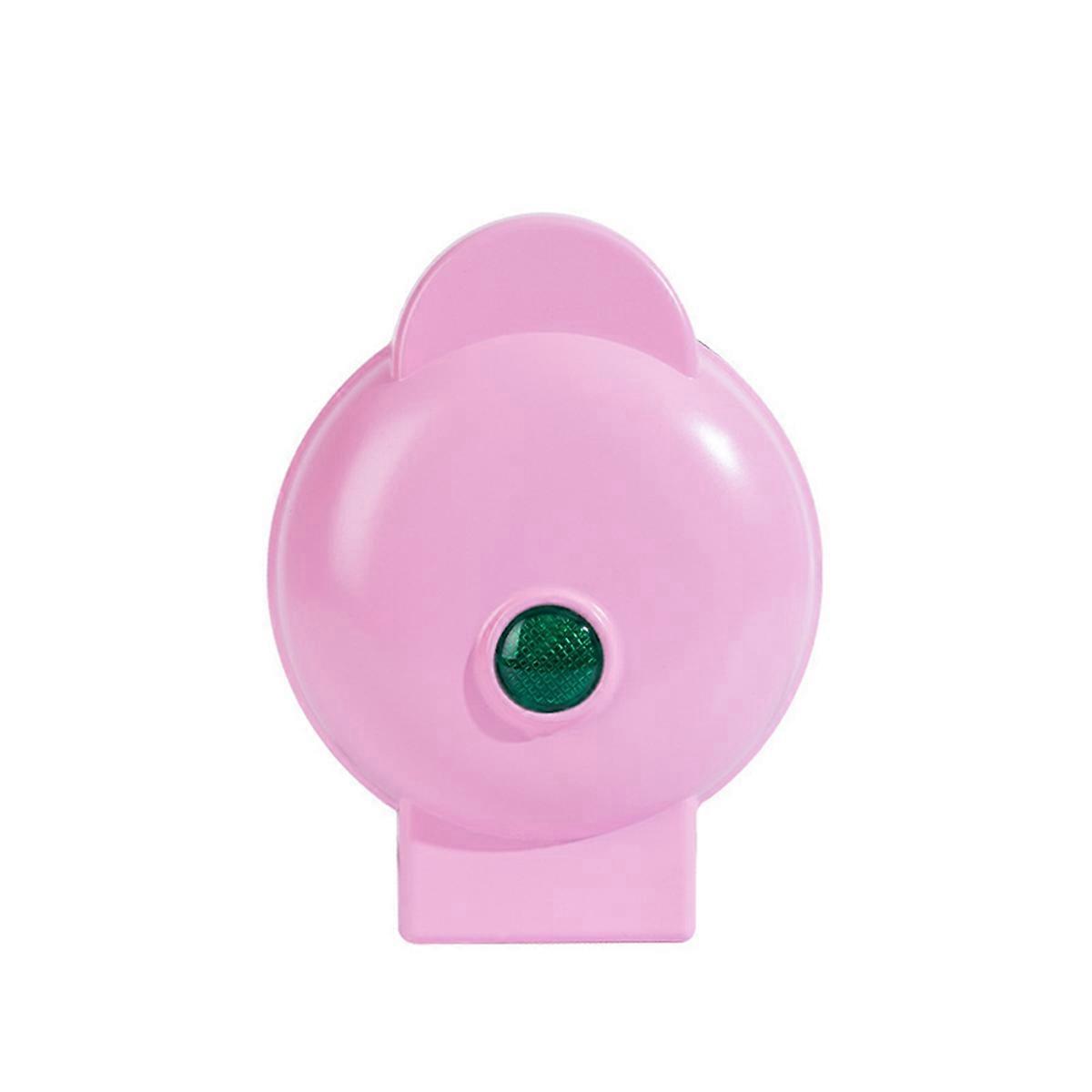 Elektrisk nonstick vaffelmaker, kompakt design sandwich, rosa EU-plugg