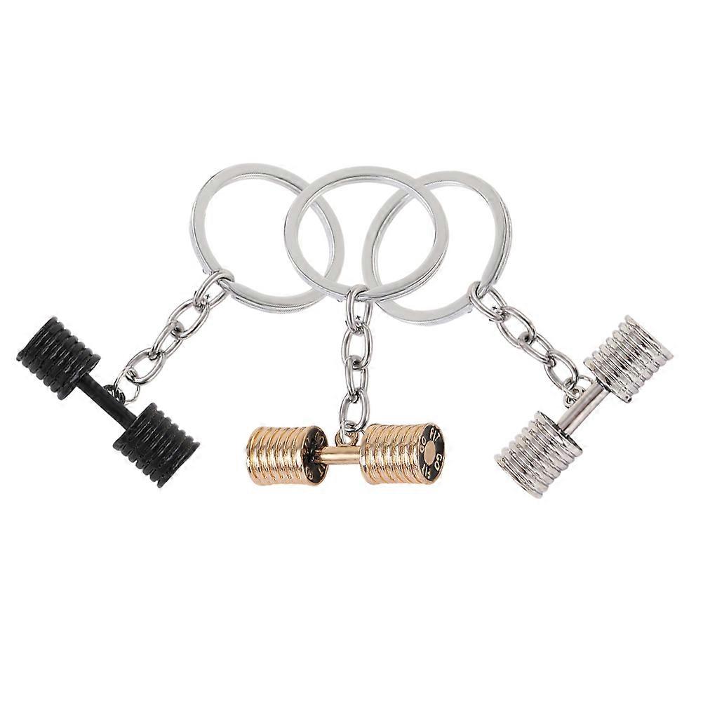 Dumbbell Key Rings Keychain for Hanging Keys 12Pcs Assorted Color Alloy