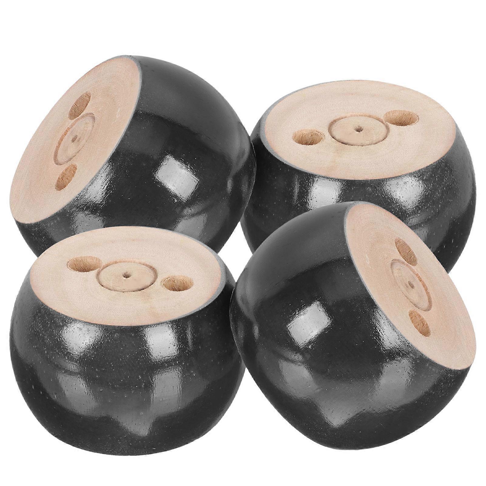 Sofa Legs Replacement Wooden Elegant Simple Style Black 8x8cm Height Adjustment 4Pcs