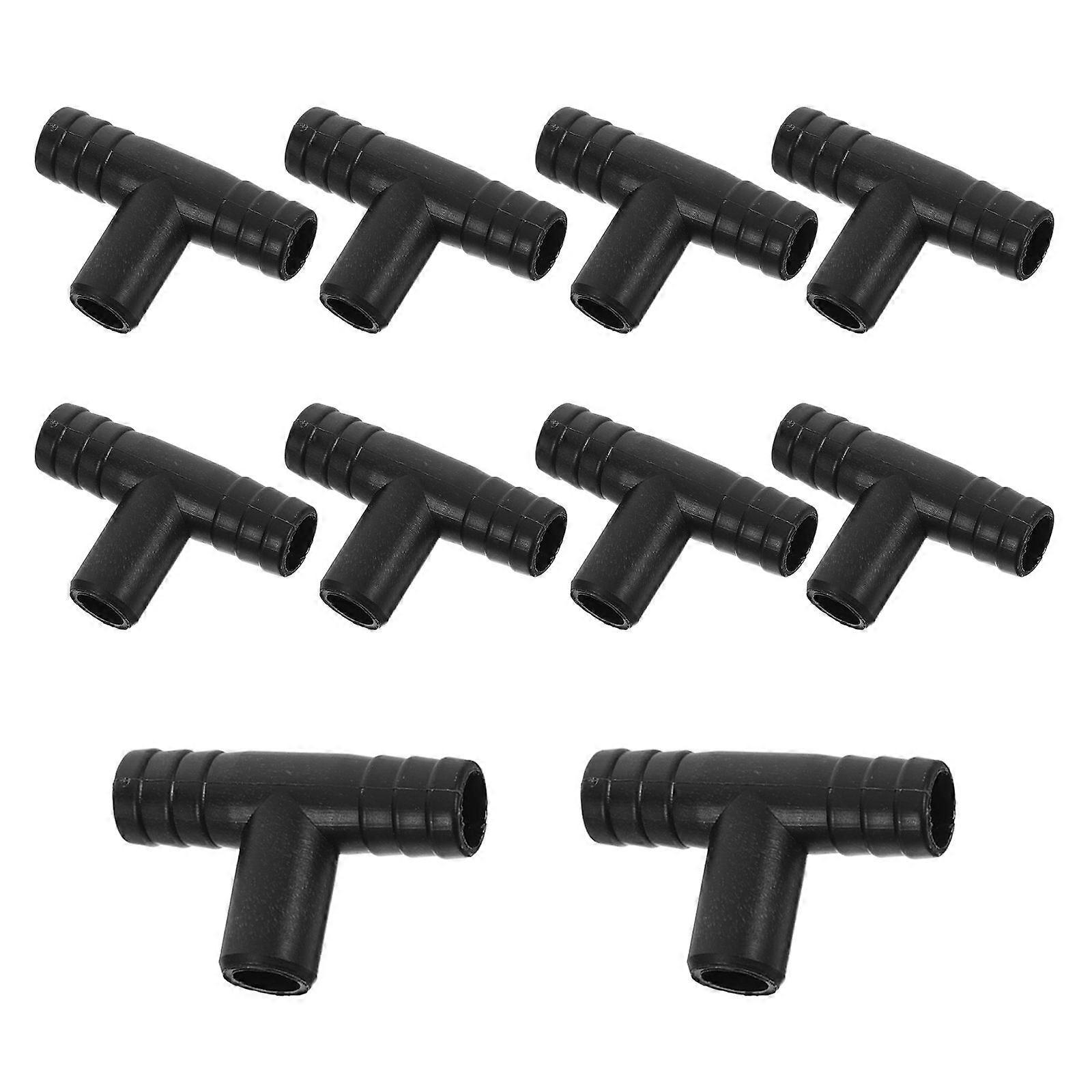 Multi-Functional T-Shaped Hose Splitter 30 Pcs Black Quick Connection Accessory For Desk Waterfall Ornament Indoor Fountain