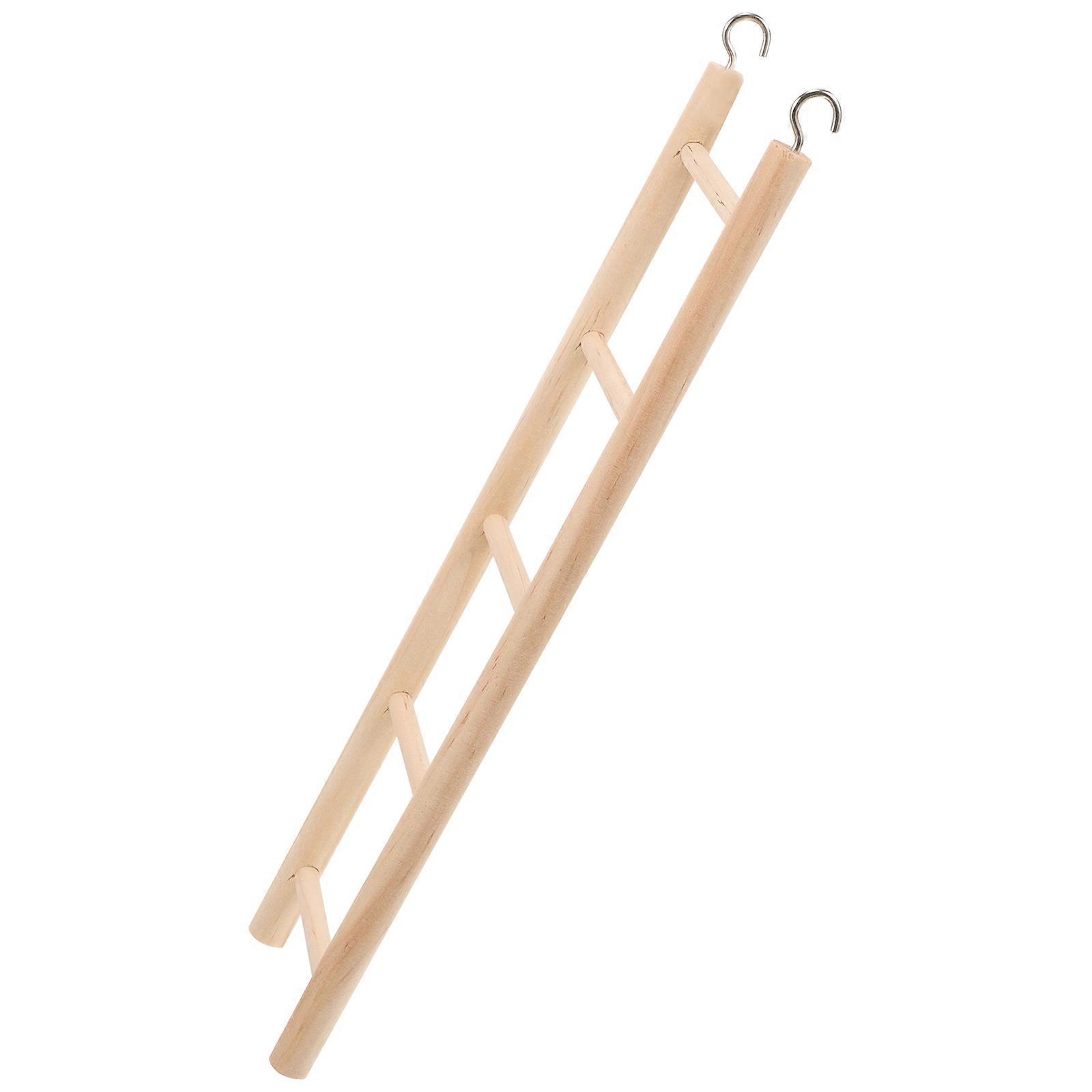 Parrot Ladder Toy Wooden Step Ladder Bird Climbing Entertainment Exercise Promotion Khaki 24.00X7.00X1.00CM 1Set