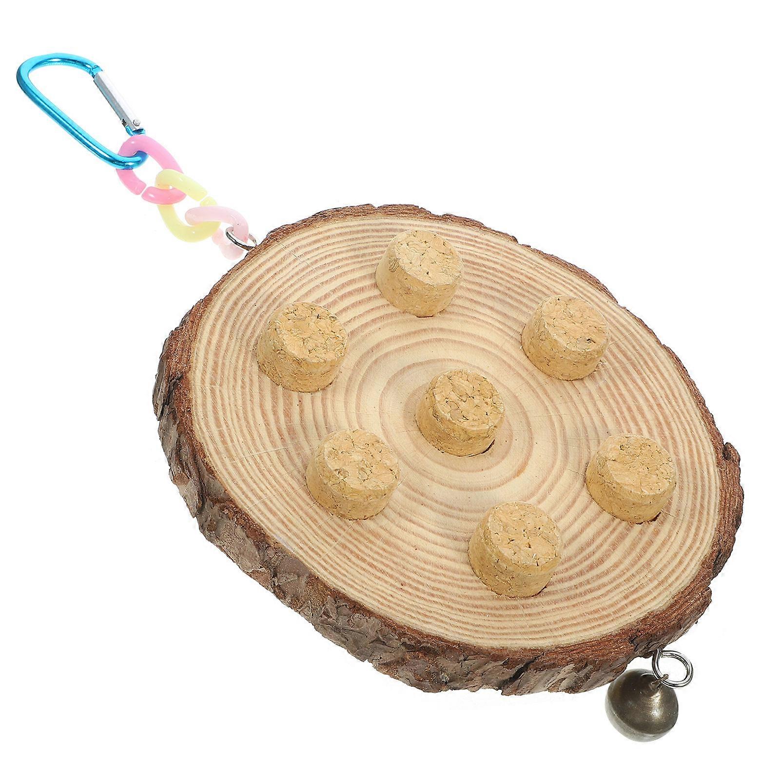 Bird Chew Toy Wooden Bird Cage Hanging Toy for Parrots 5Pcs Set