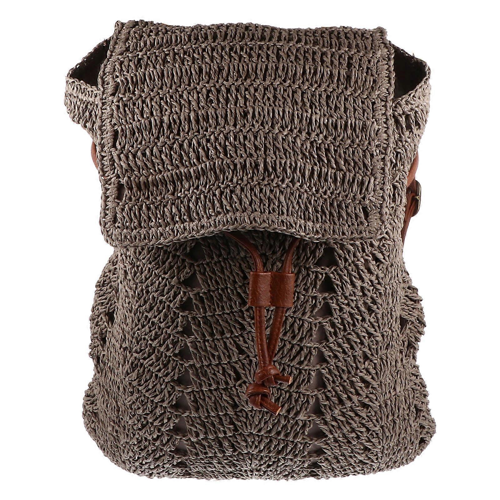 Storage Bag Shoulder Bag for Storage Use 2Pcs Durable Straw Grey