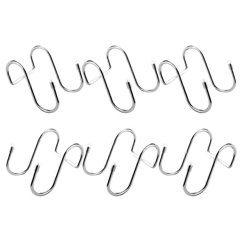 304 Stainless Steel 12 Pcs S Shape Hooks For Closet Organization And Garden Tools With Transparent Rubber Sleeve