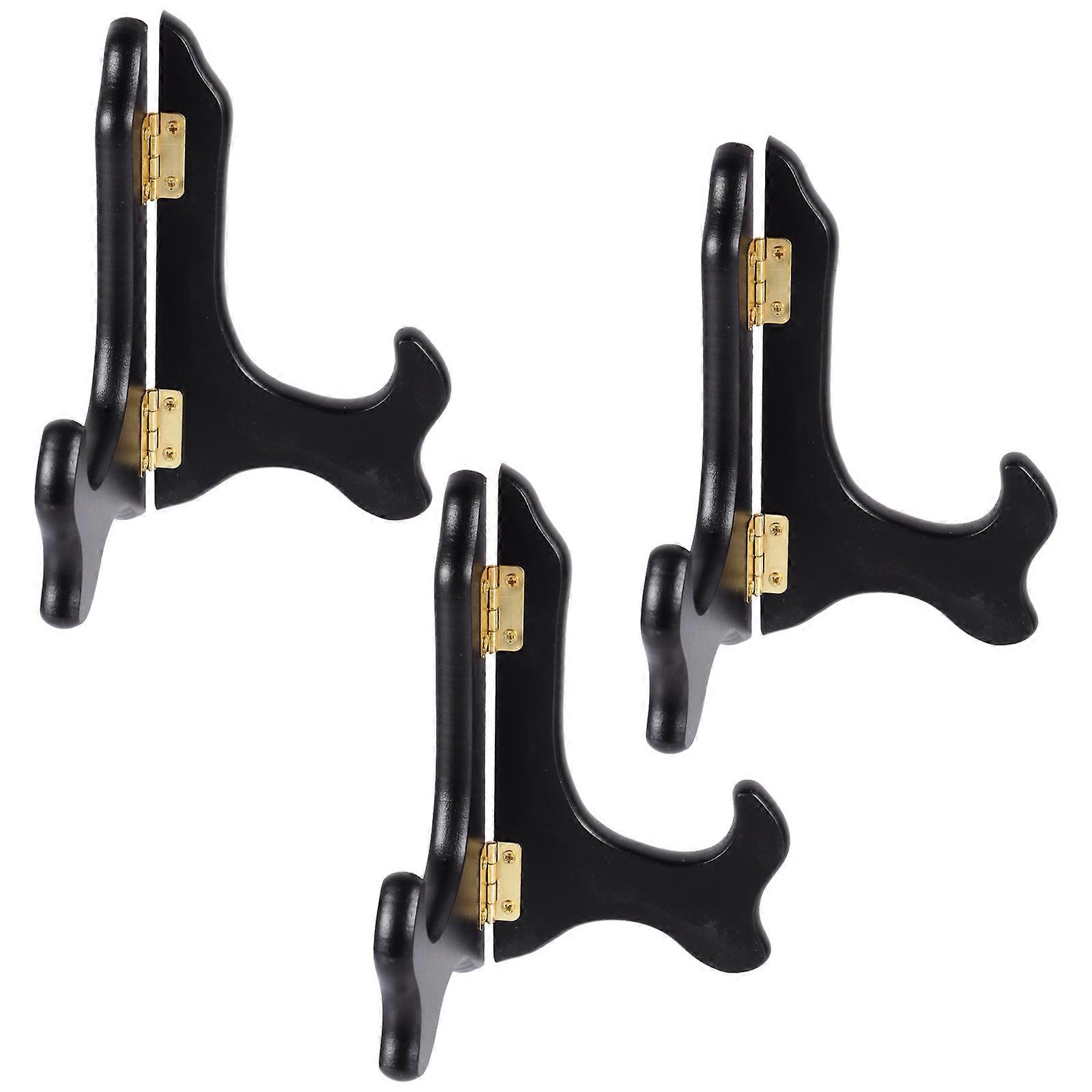 Wooden Easel Display Stand Plate Holder Art Display Square Wood 5.11X2.75X0.39in 3Pcs